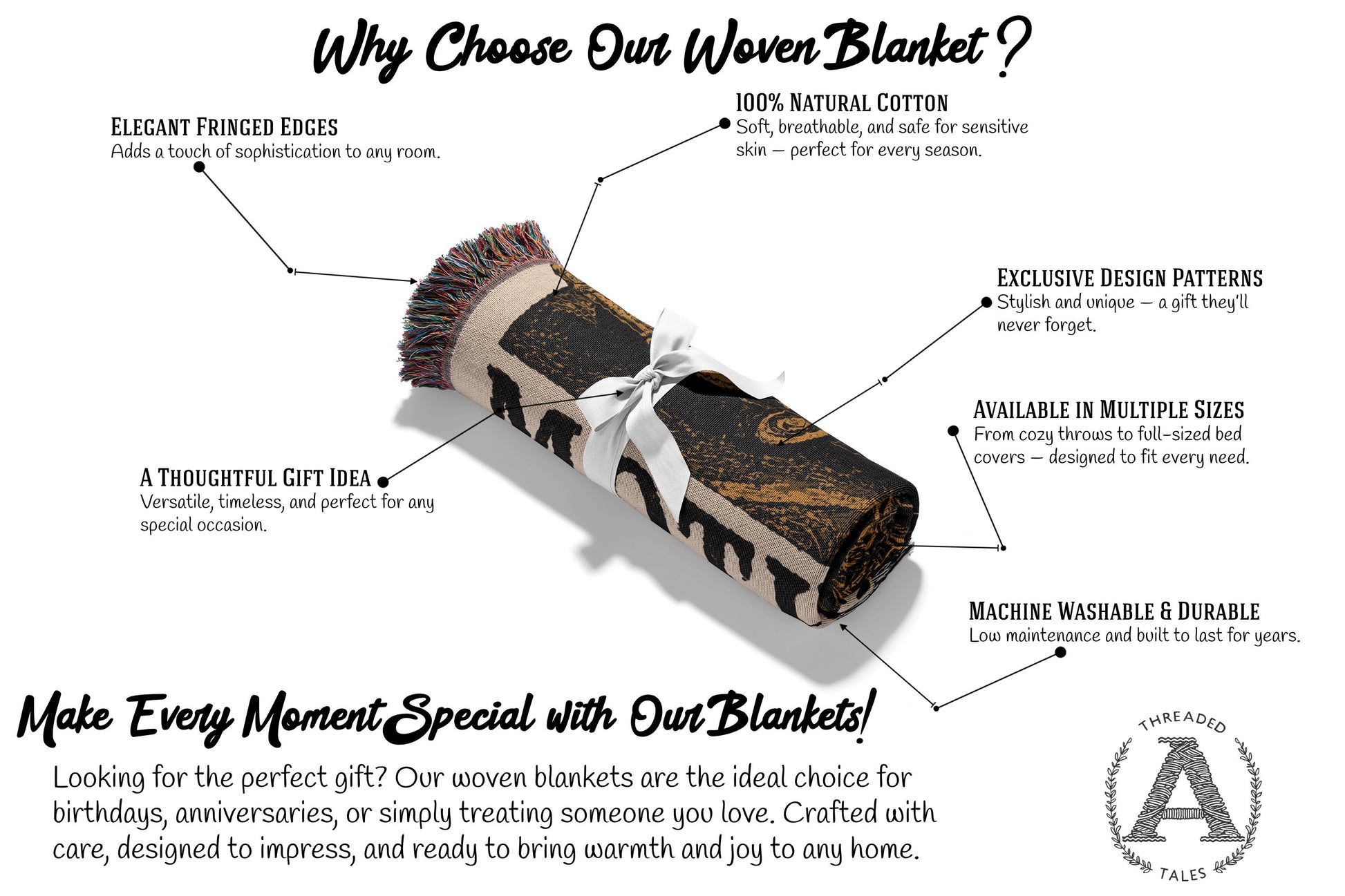 Elegant and Thoughtful Gift Idea Woven Blanket product