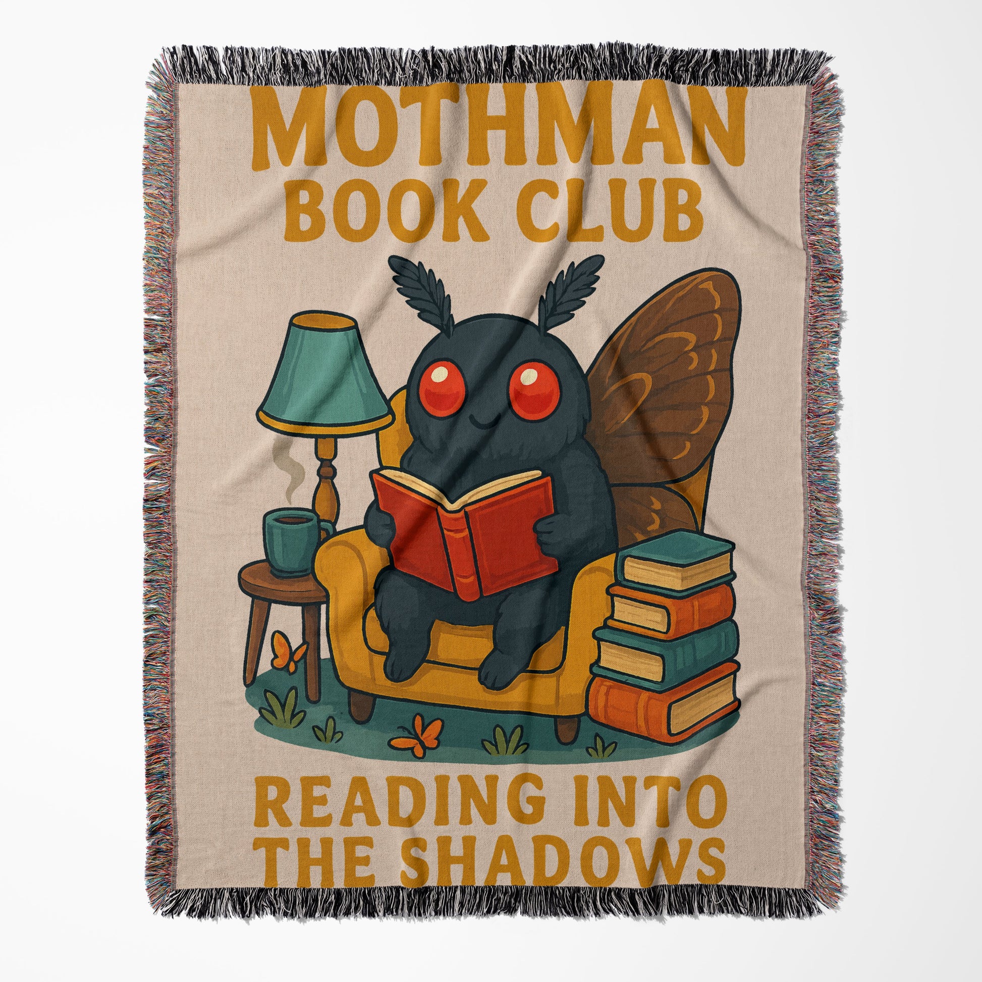 Mothman Book Club Reading Into The Shadows blanket product