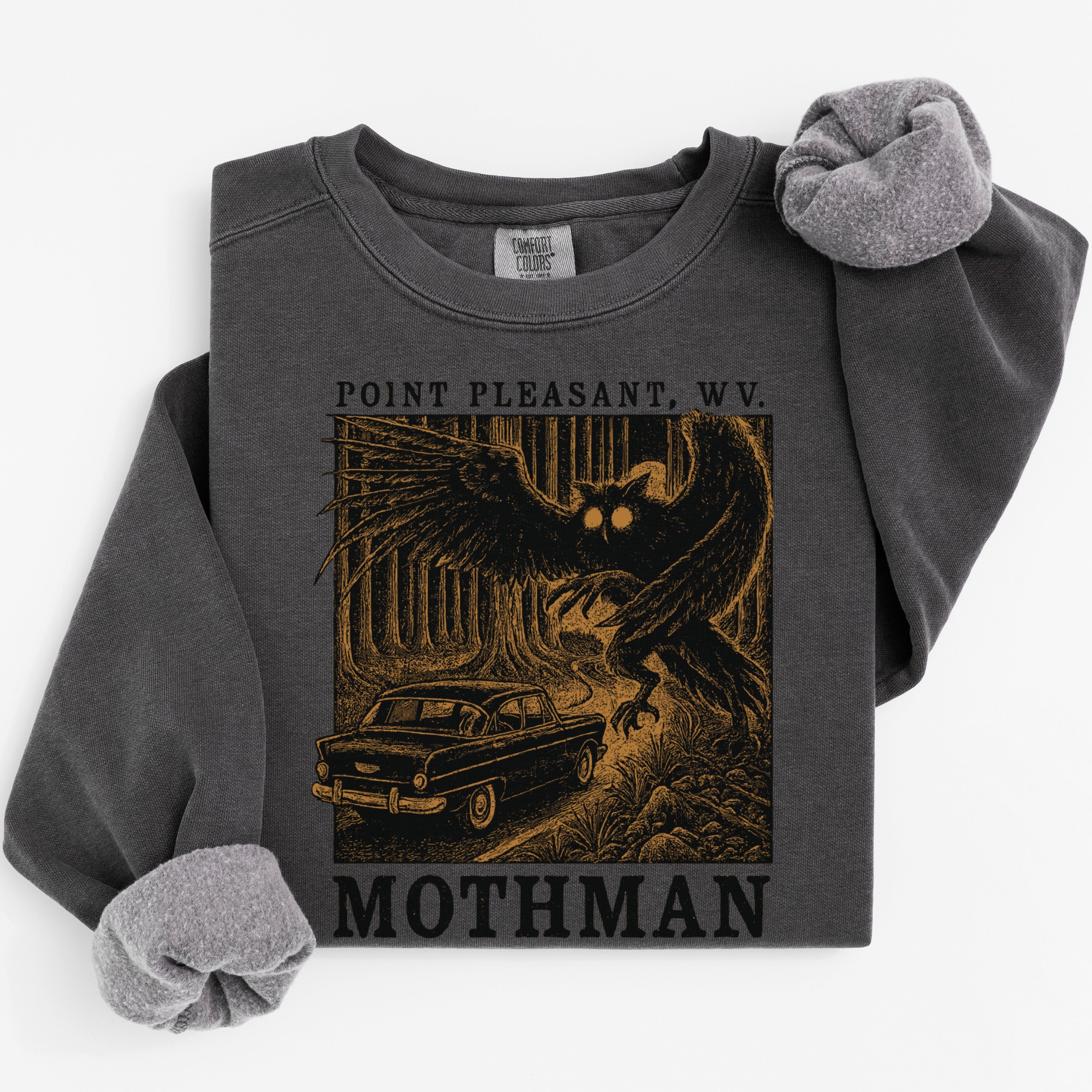 Point Pleasant WV Mothman graphic sweatshirt product type