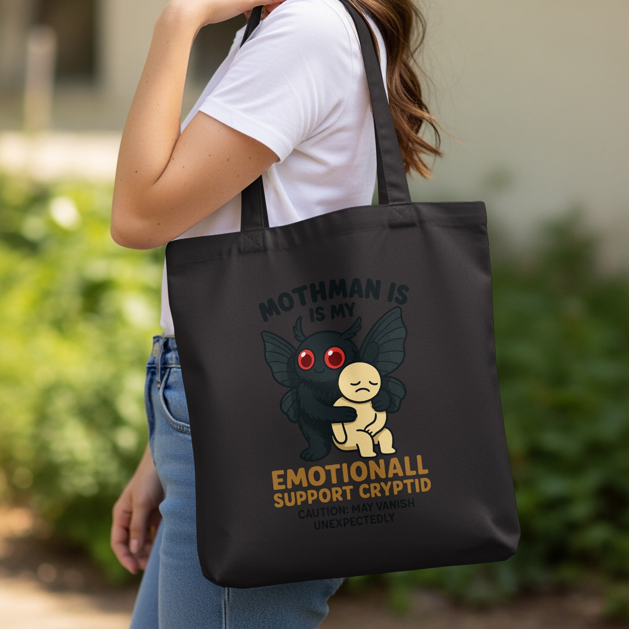 Mothman Emotional Support Cryptid Tote Bag product type