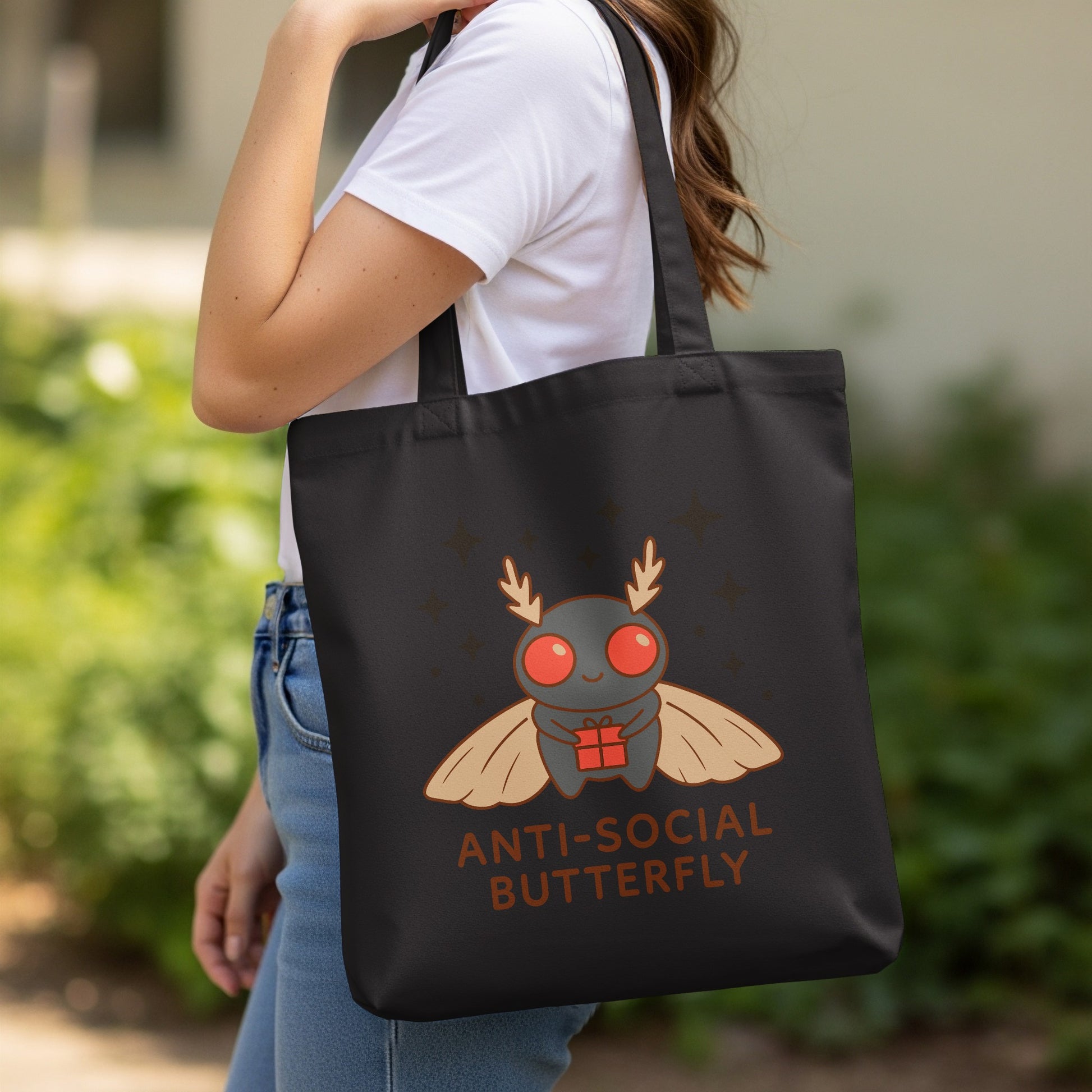 Cute Anti-Social Butterfly Tote Bag Gift product type