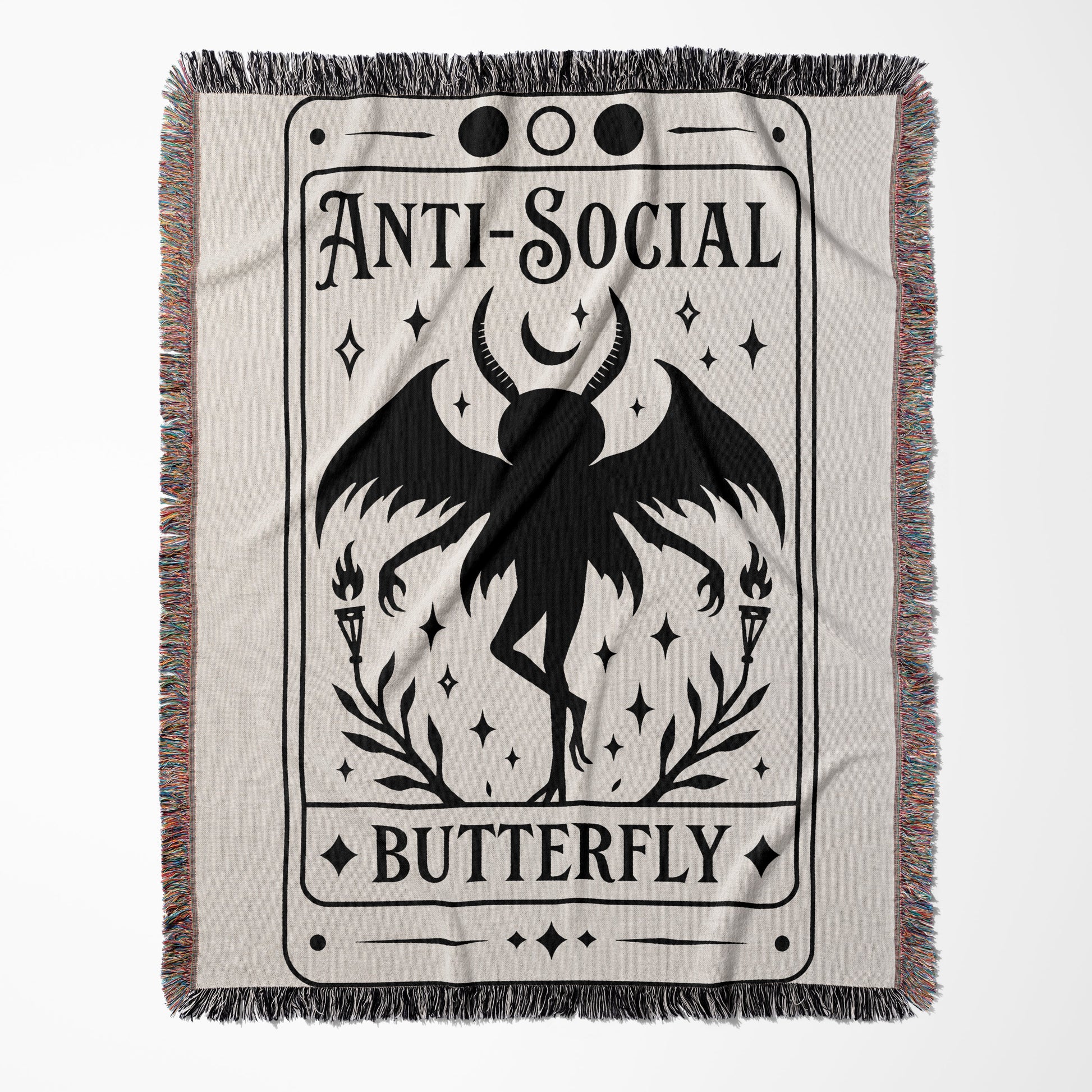 Anti-Social Butterfly Gothic Art Blanket product type