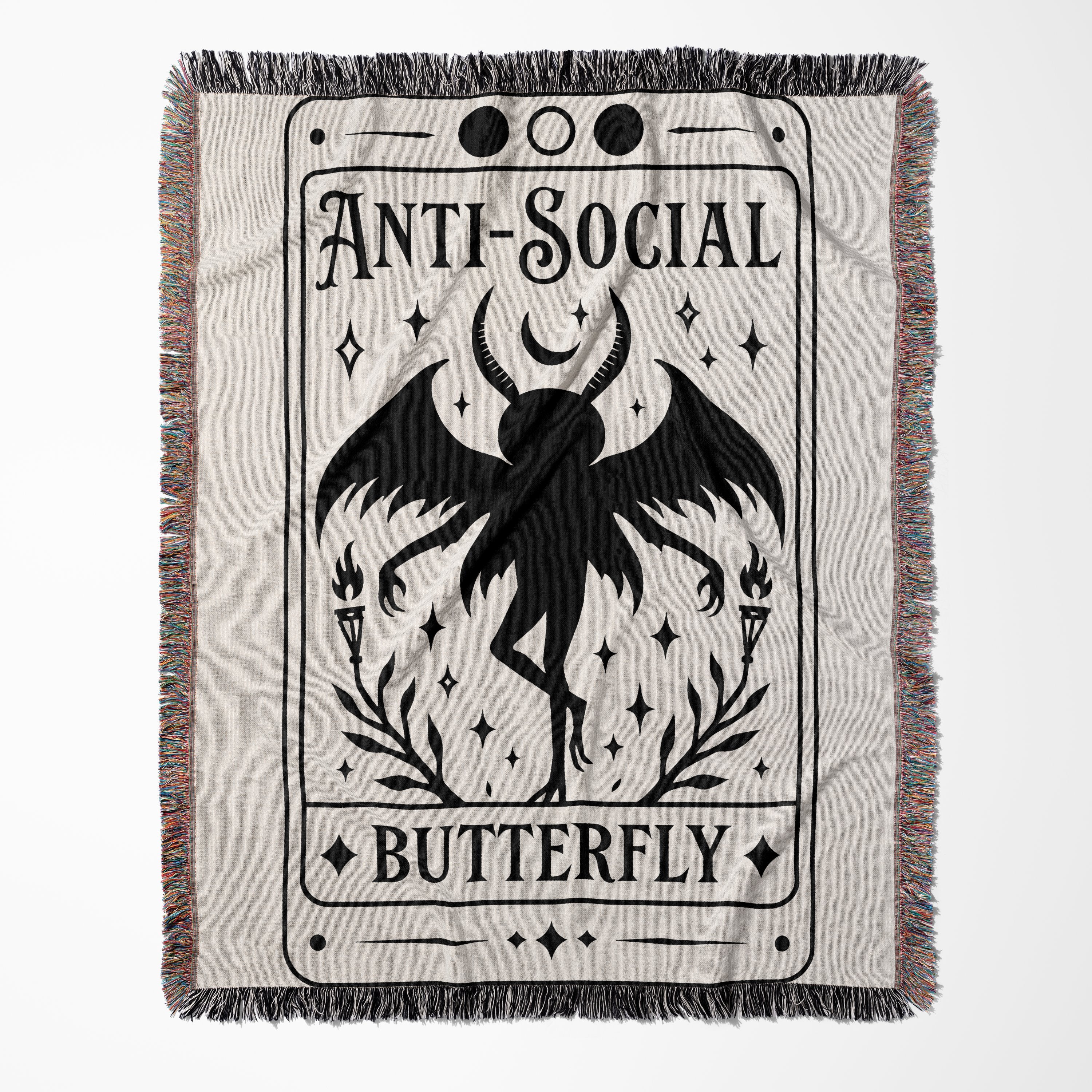 Anti-Social Butterfly Gothic Art Blanket product type