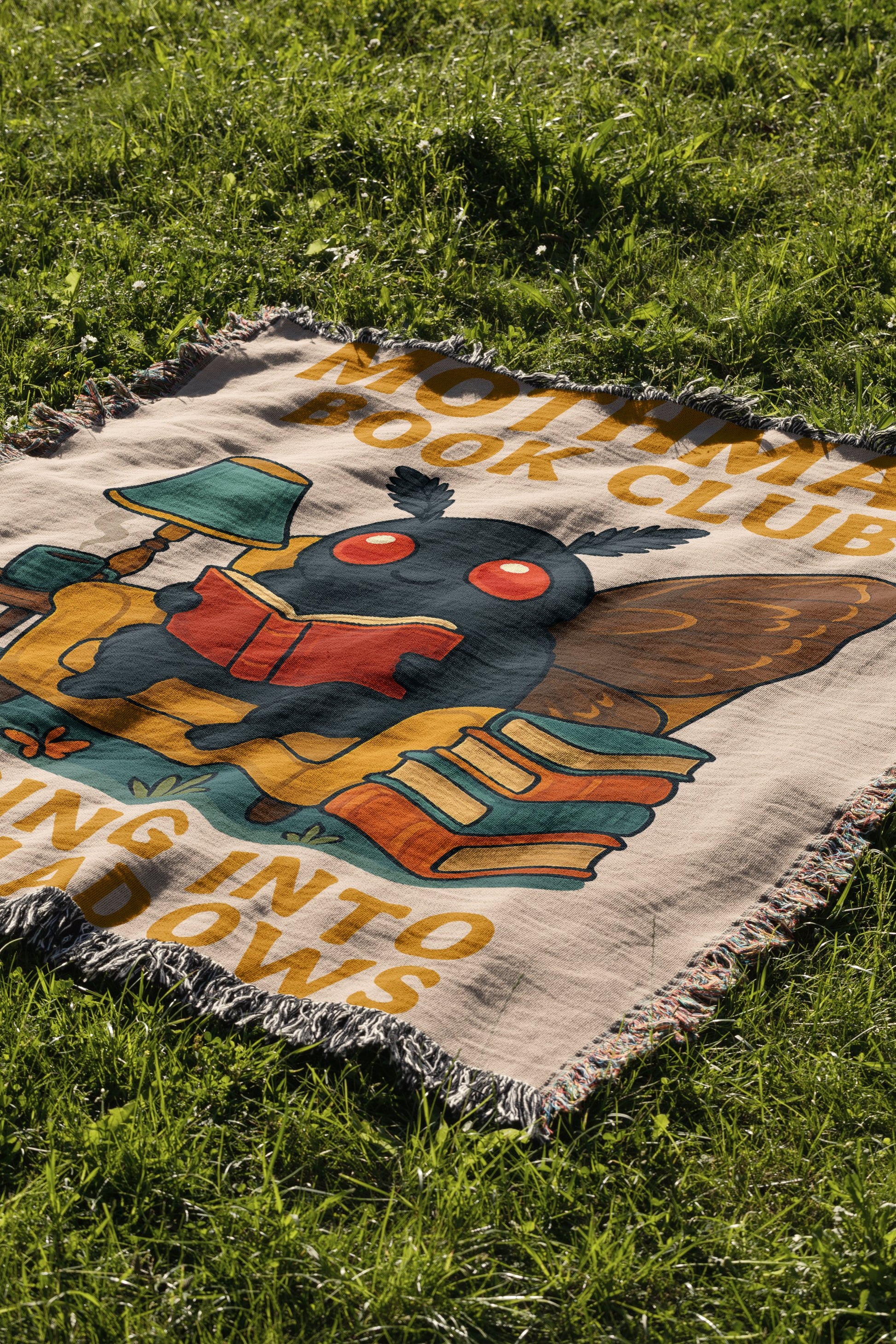 Mothmans Book Club Woven Throw Blanket product