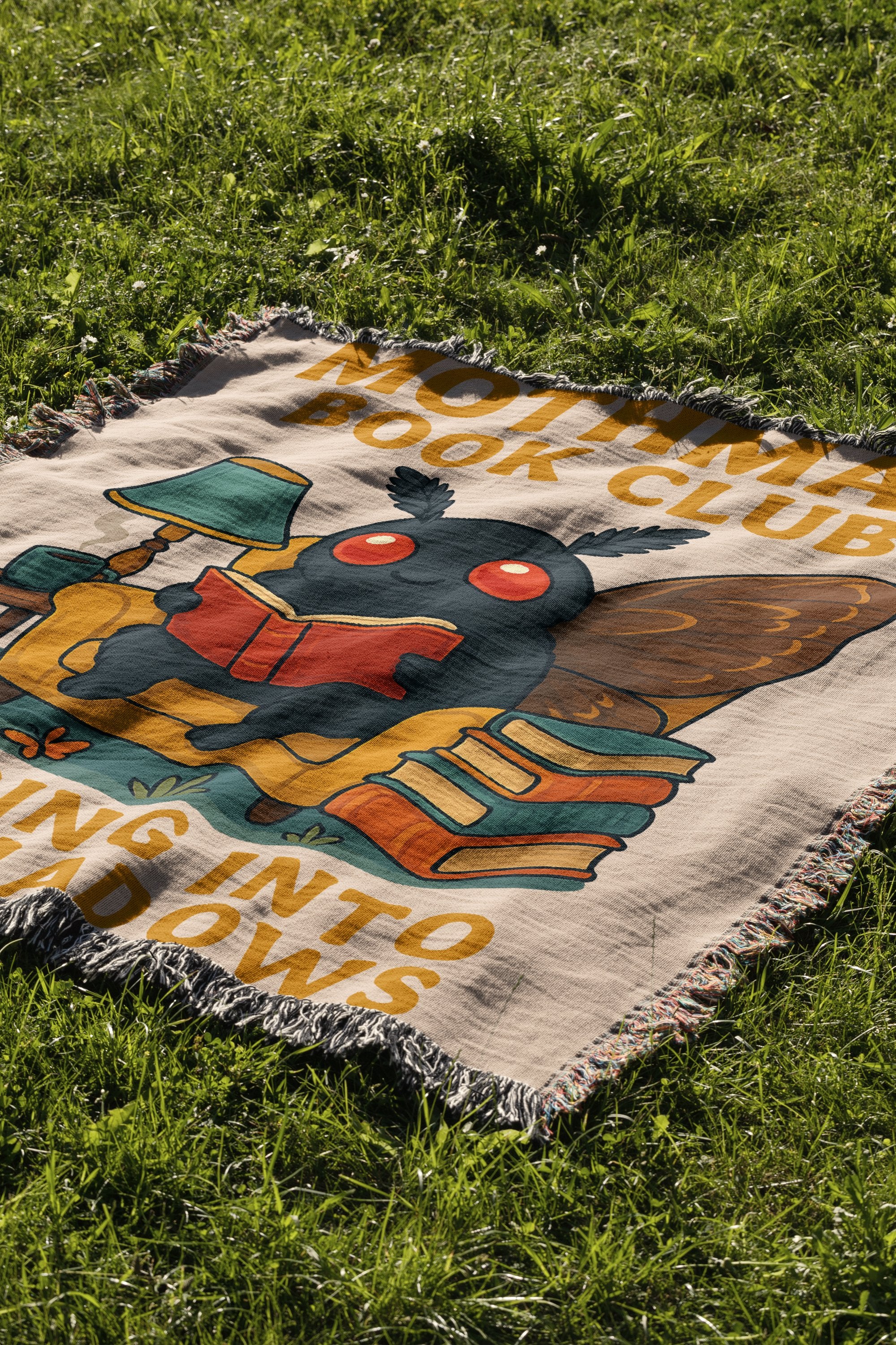 Mothmans Book Club Woven Throw Blanket product