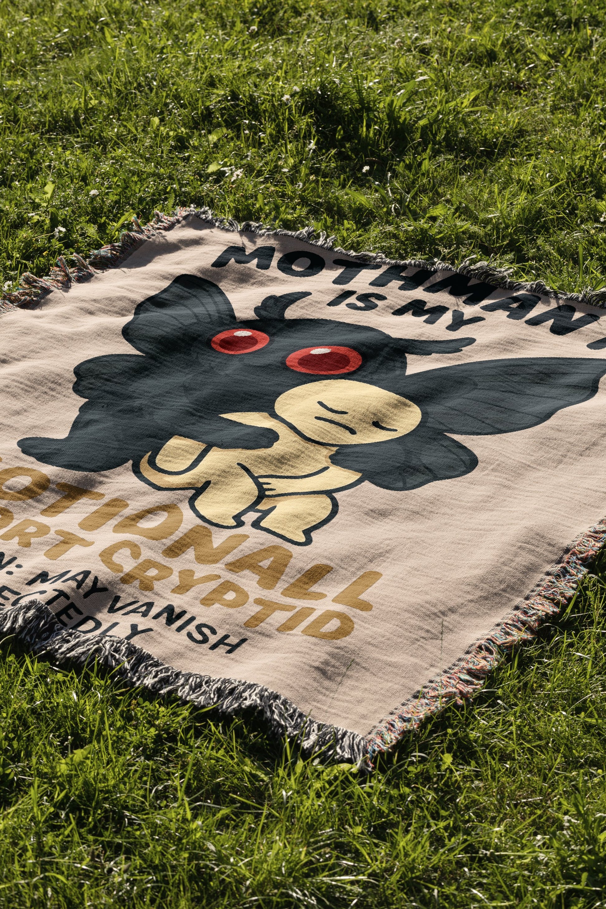 Mothman Is My Emotional Support Cryptid Blanket Product
