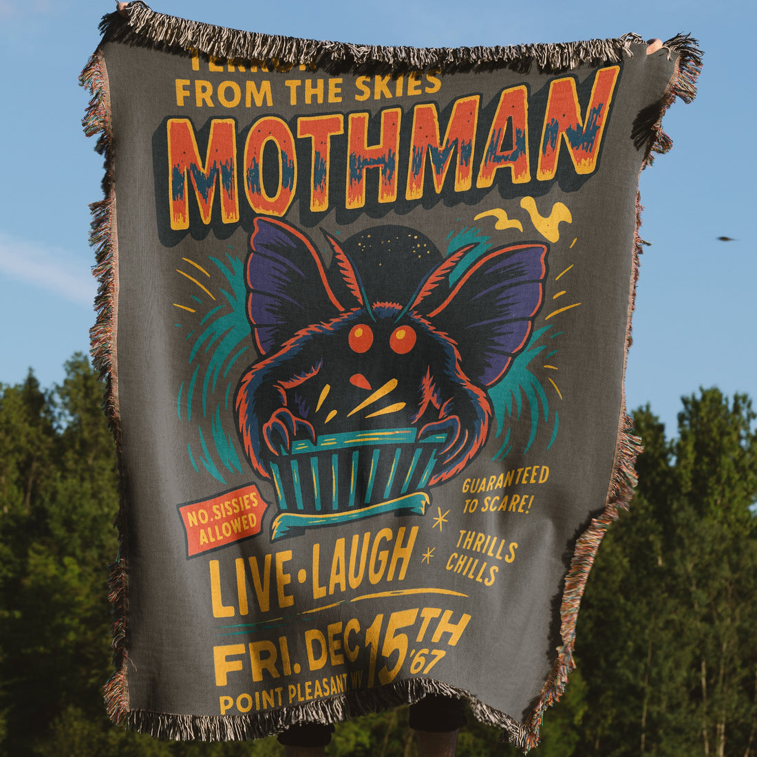 Mothman Live Laugh Thrills Chills Blanket product type