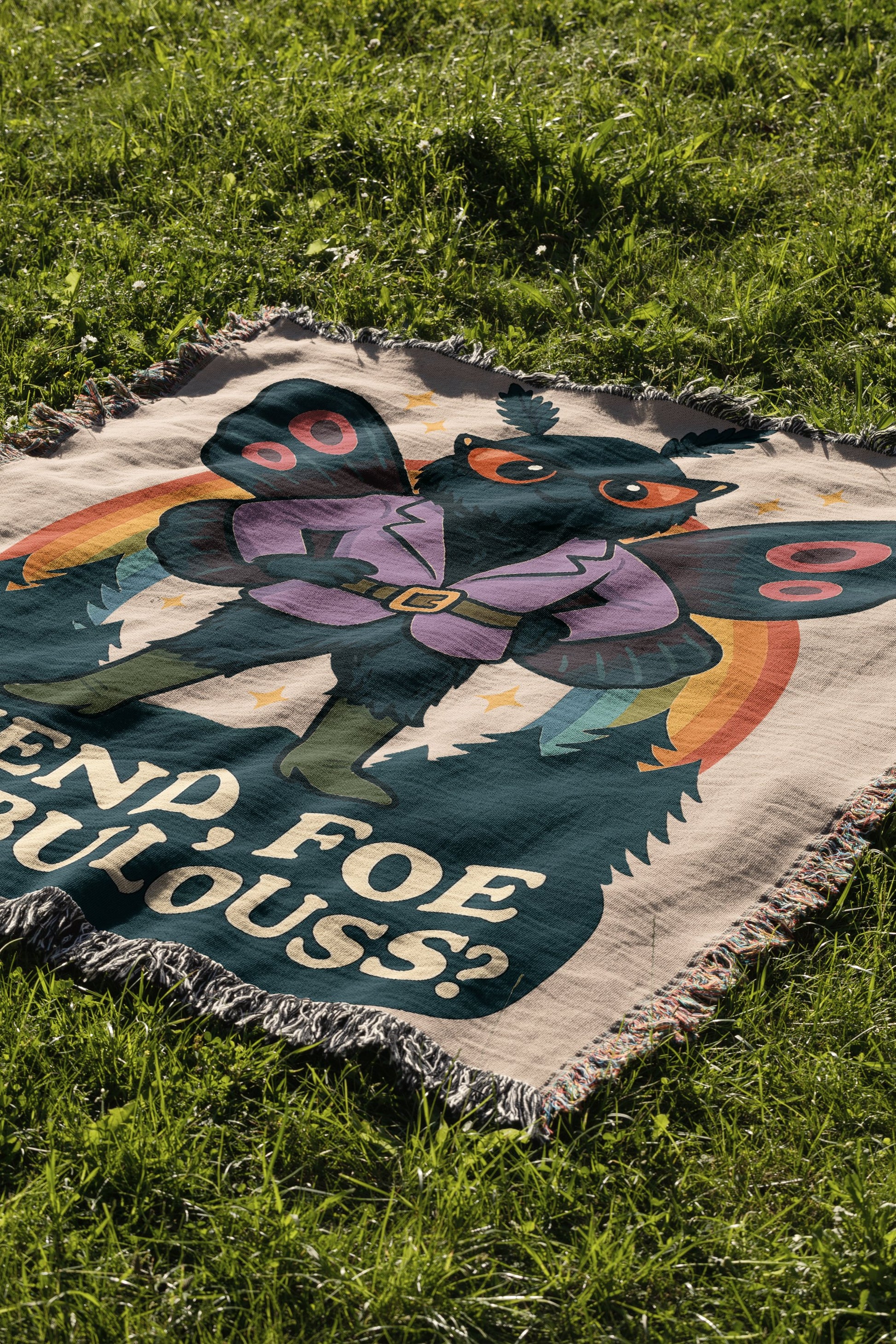 Trendy Rainbow Fictional Character Design Blanket product type