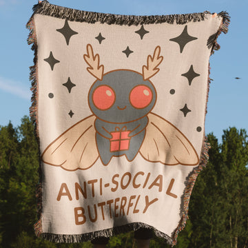 Anti-Social Butterfly Cute Cartoon Blanket product