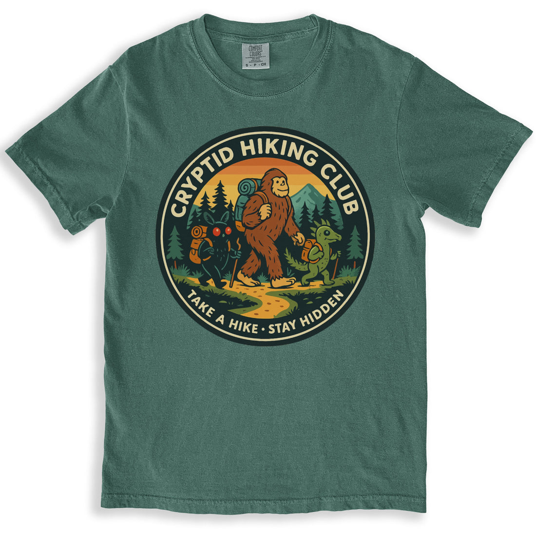 Cryptid Hiking Club Take A Hike Stay Hidden T-shirt
