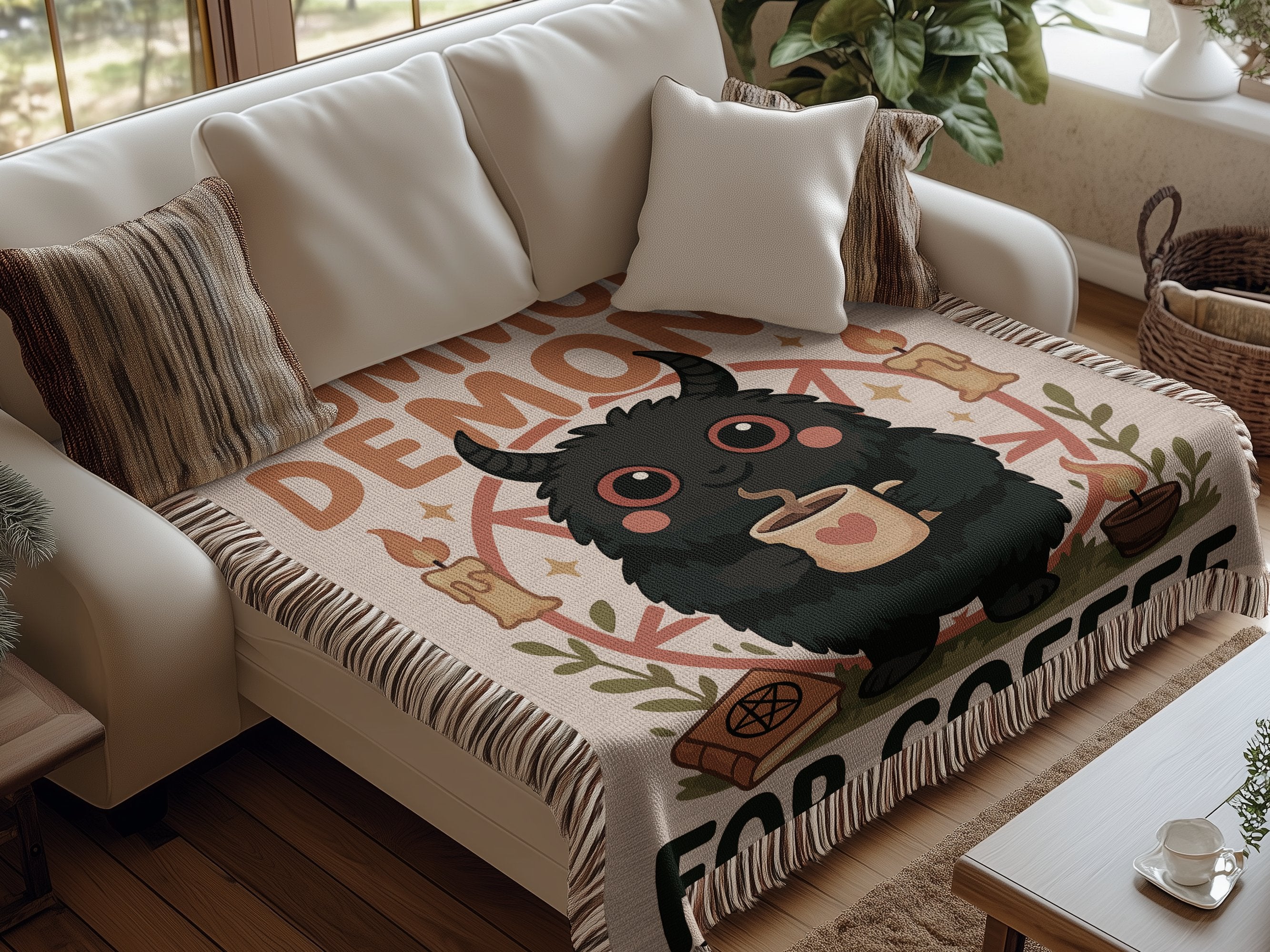 Cute Coffee Demon Themed Cozy Home Decor Product