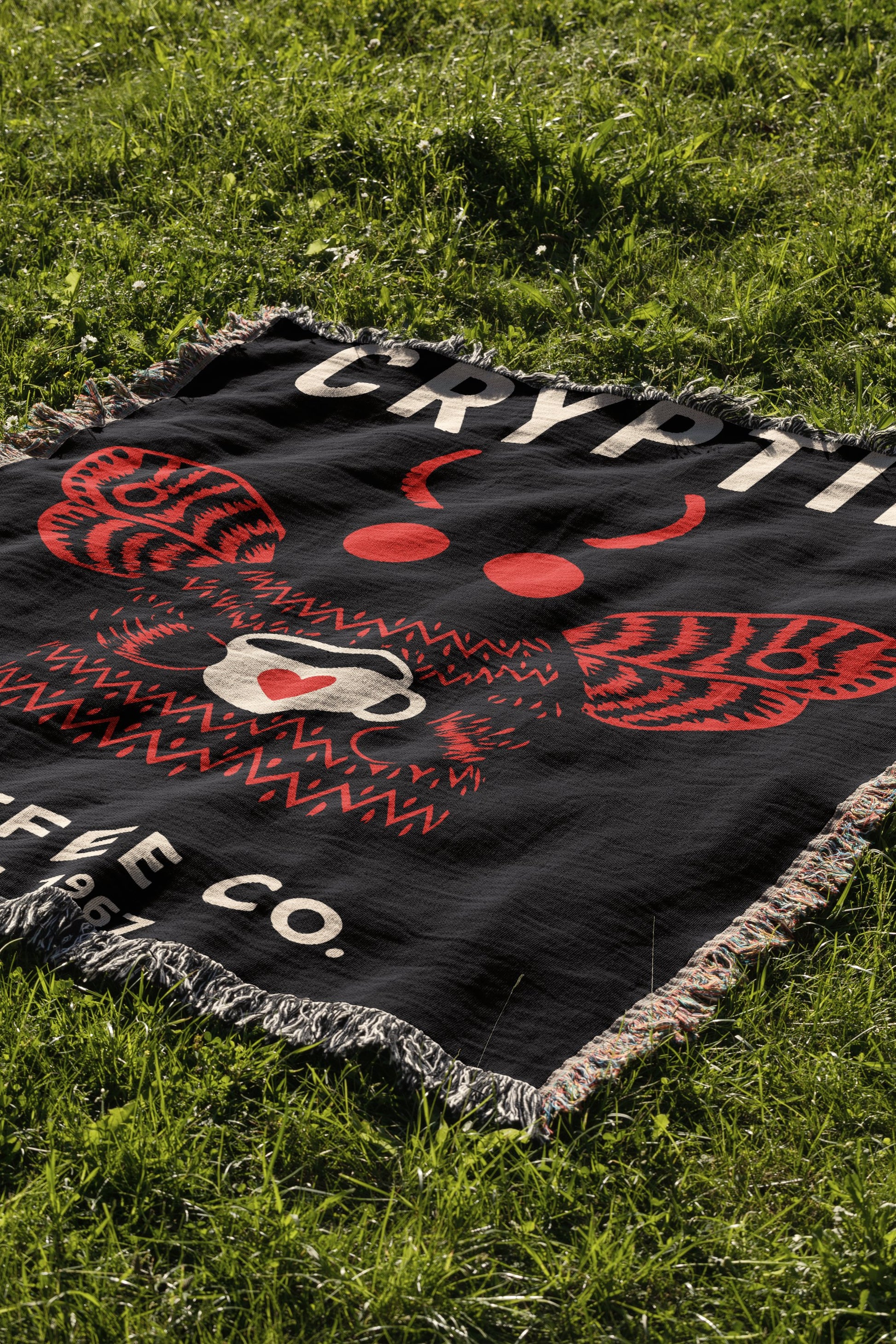 Cryptid creature design black woven product type