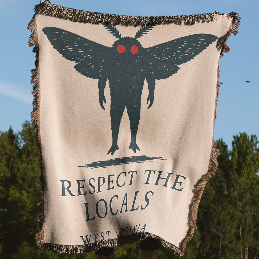 Respect The Locals Mothman Tapestry Blanket product