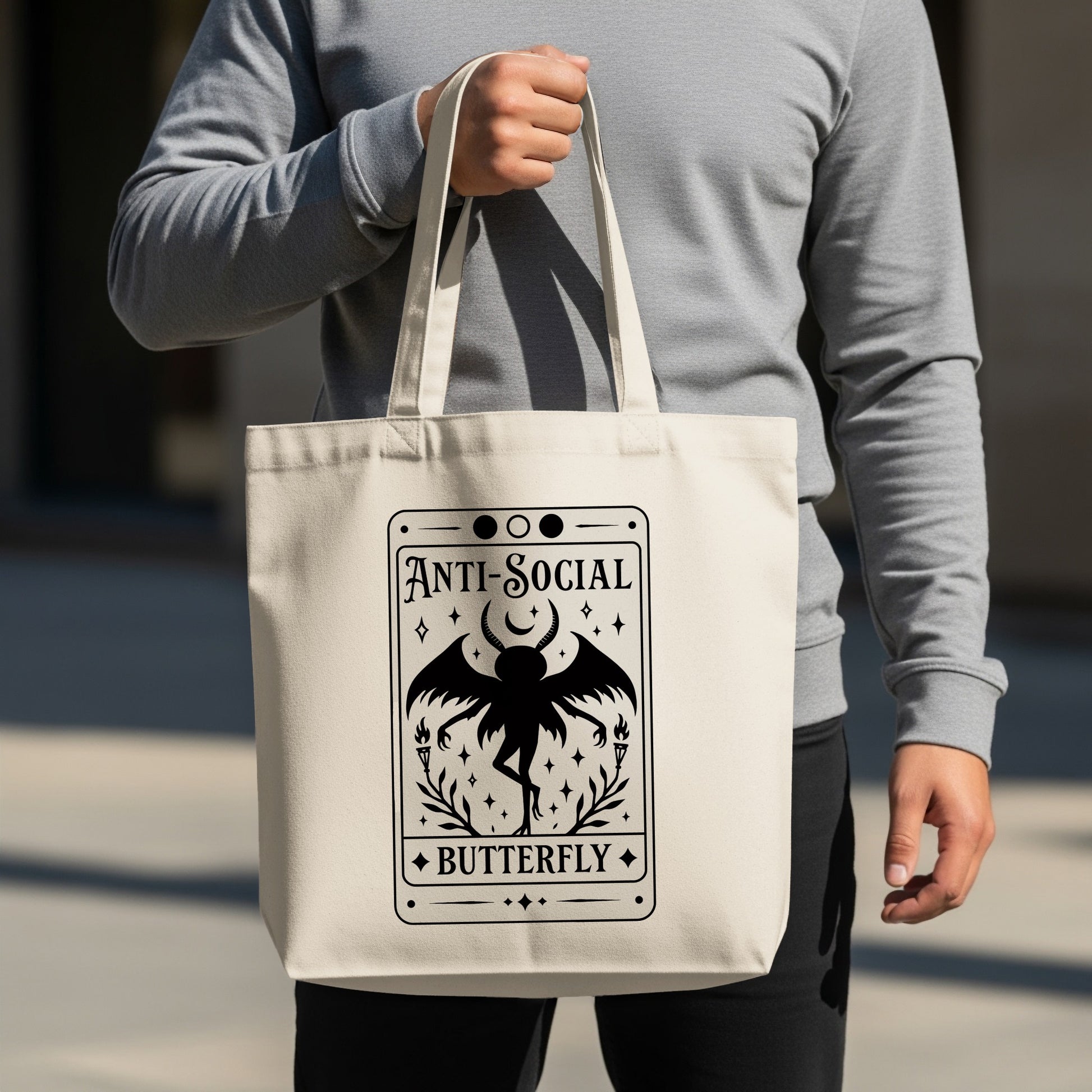 Anti-Social Butterfly Graphic Design Tote Bag product type
