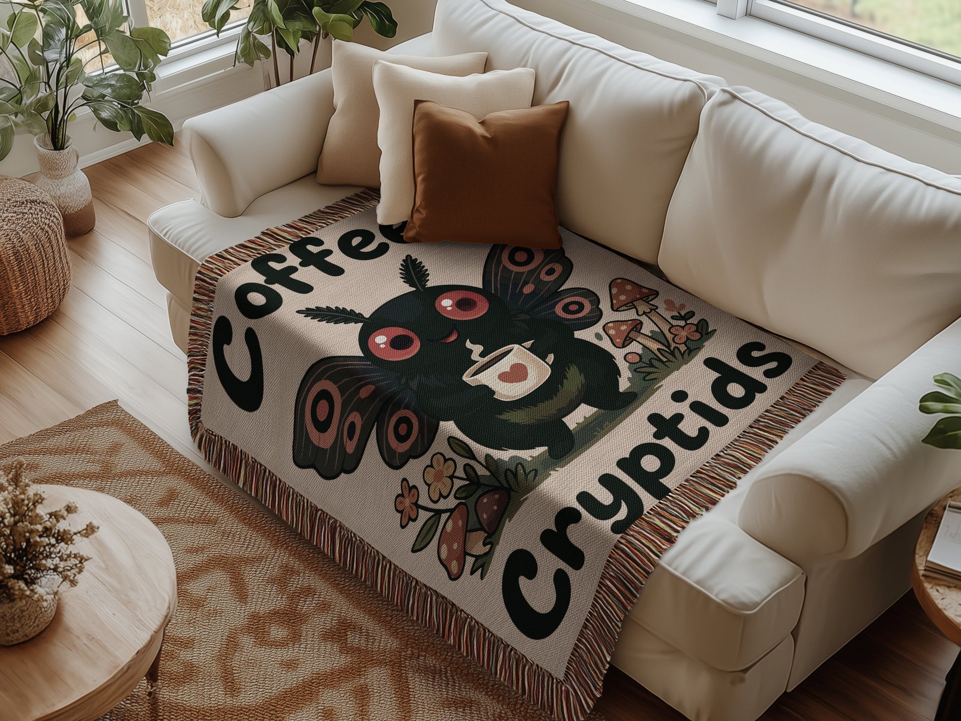Coffee Cryptids Artwork Throw Blanket product