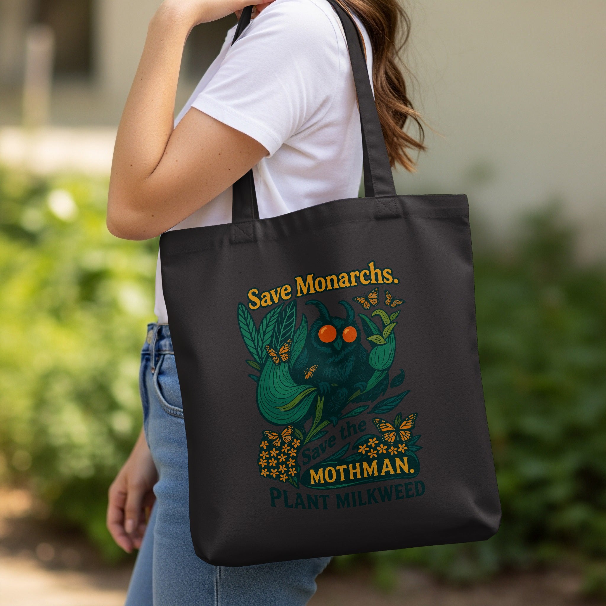 Save the Mothman Plant Milkweed Tote Bag product type