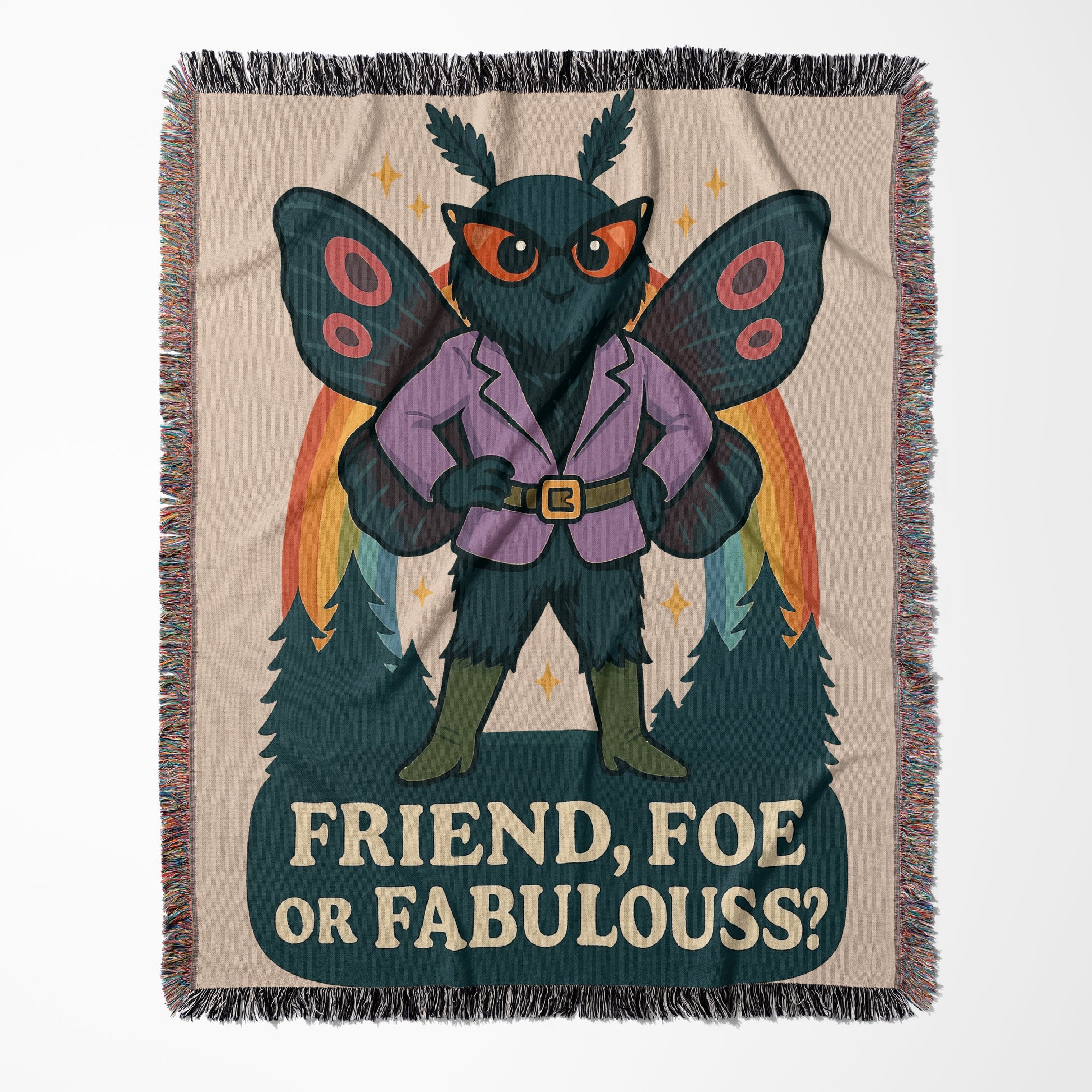 Friend Foe or Fabulous with Moth Character Blanket product