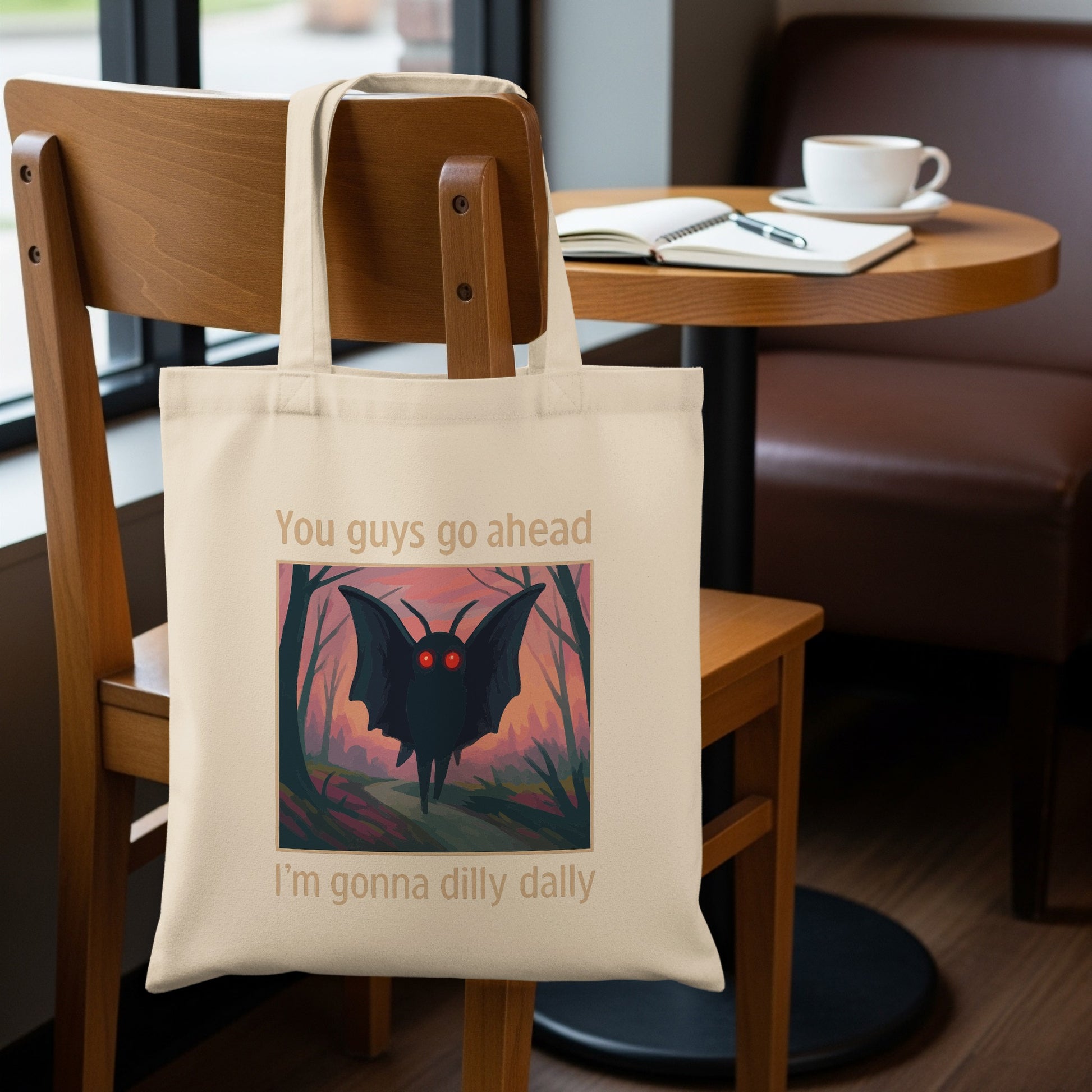 Funny Bat Design You Guys Go Ahead Tote Bag product type