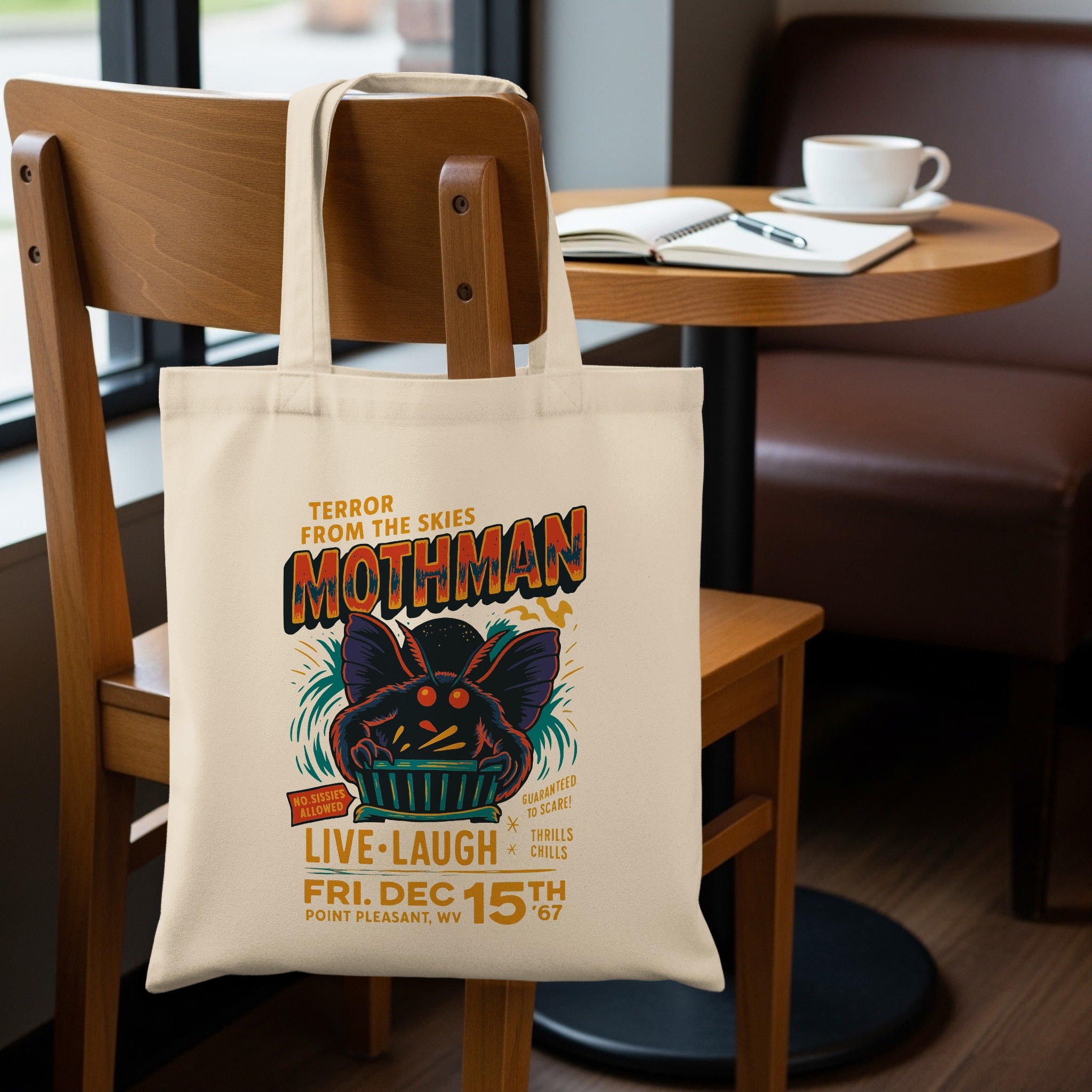 Terror From The Skies Mothman Live Laugh Tote product