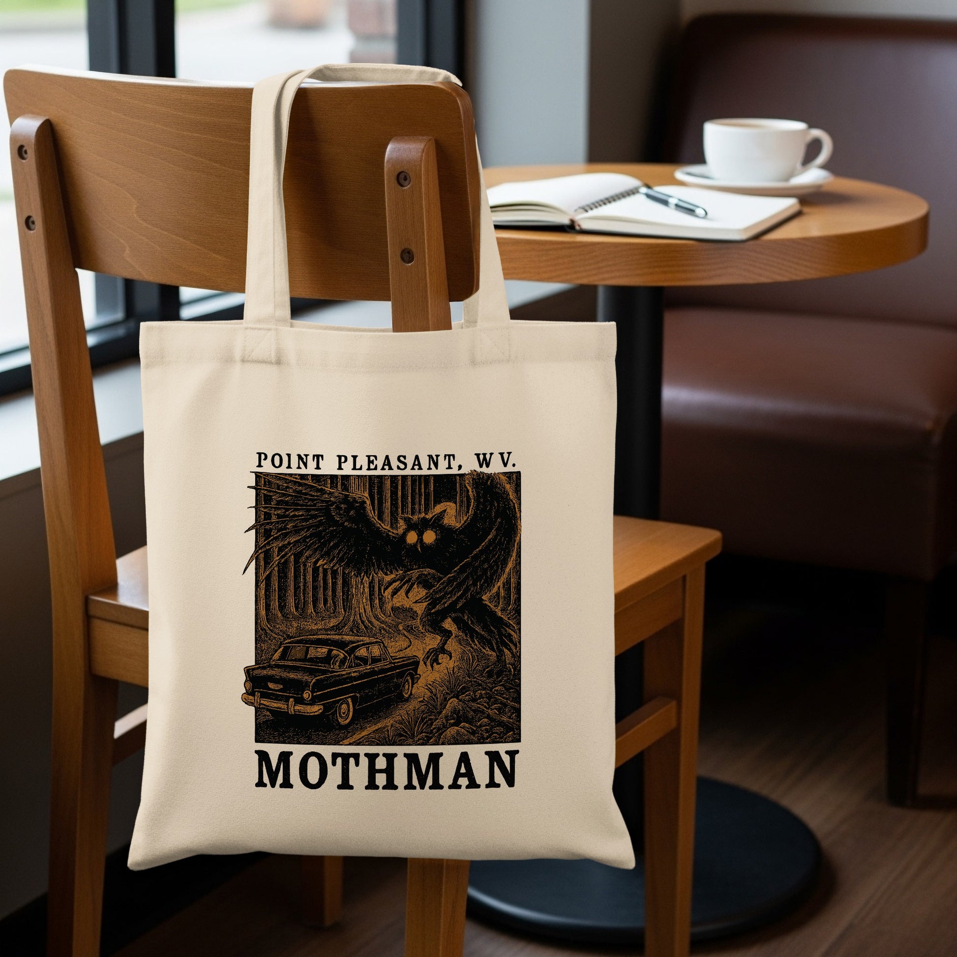 Point Pleasant WV Mothman Design Tote Bag product
