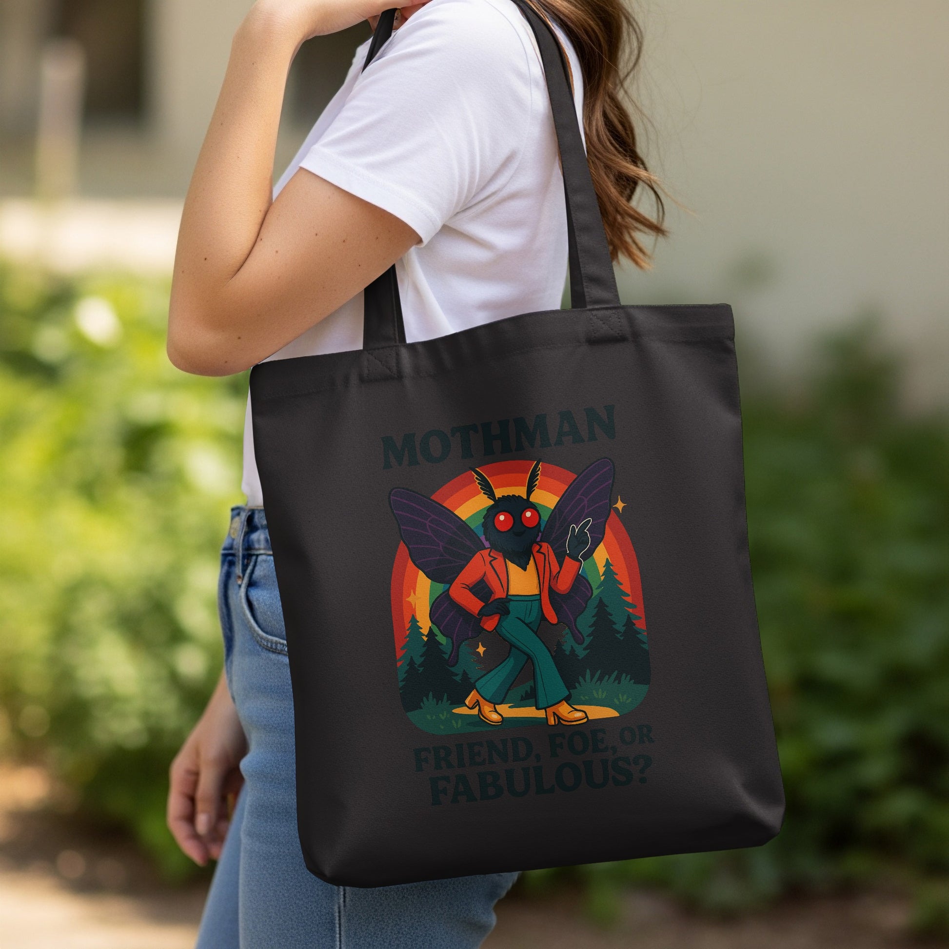 Mothman Friend Foe or Fabulous Tote Bag product type