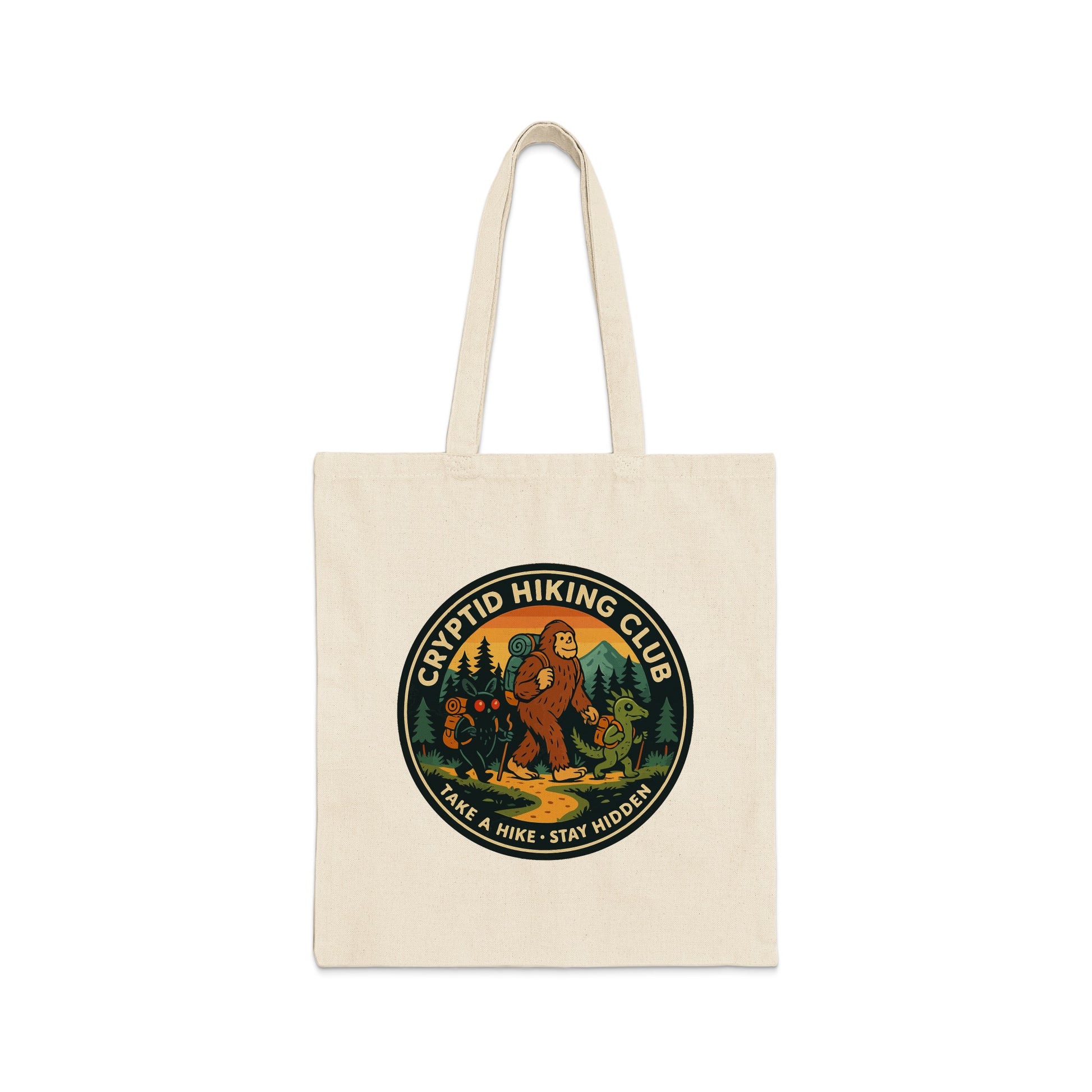 Cryptid Hiking Club Take a Hike Stay Hidden Tote Bag Product