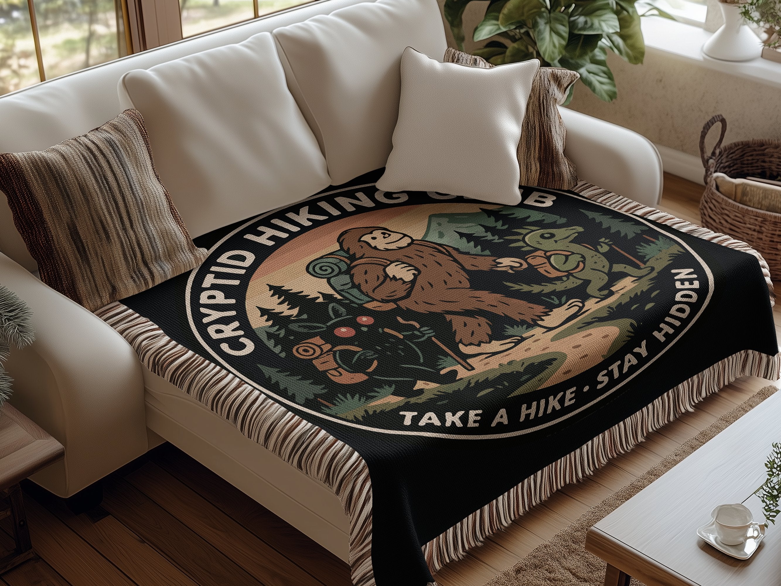 Cryptid Hiking Club Graphic Decorative Blanket product type