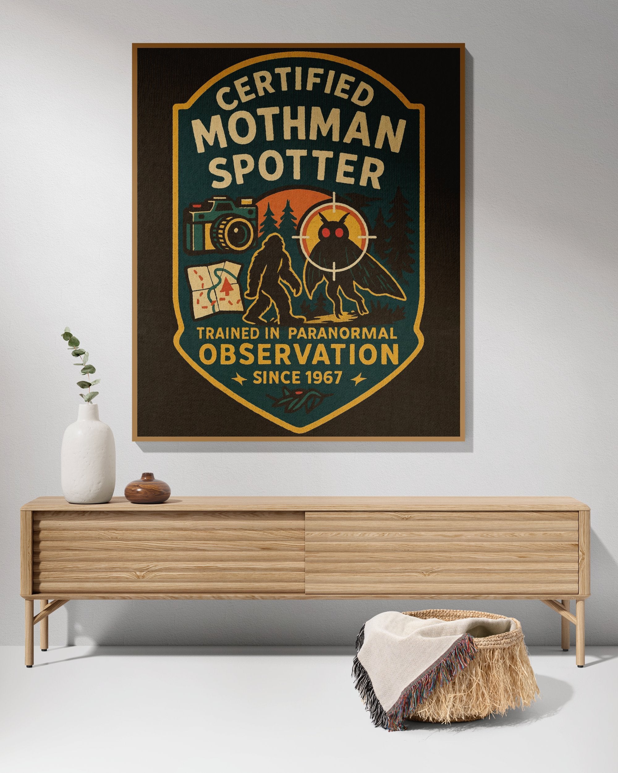 Certified Mothman Spotter Wall Art Poster product type