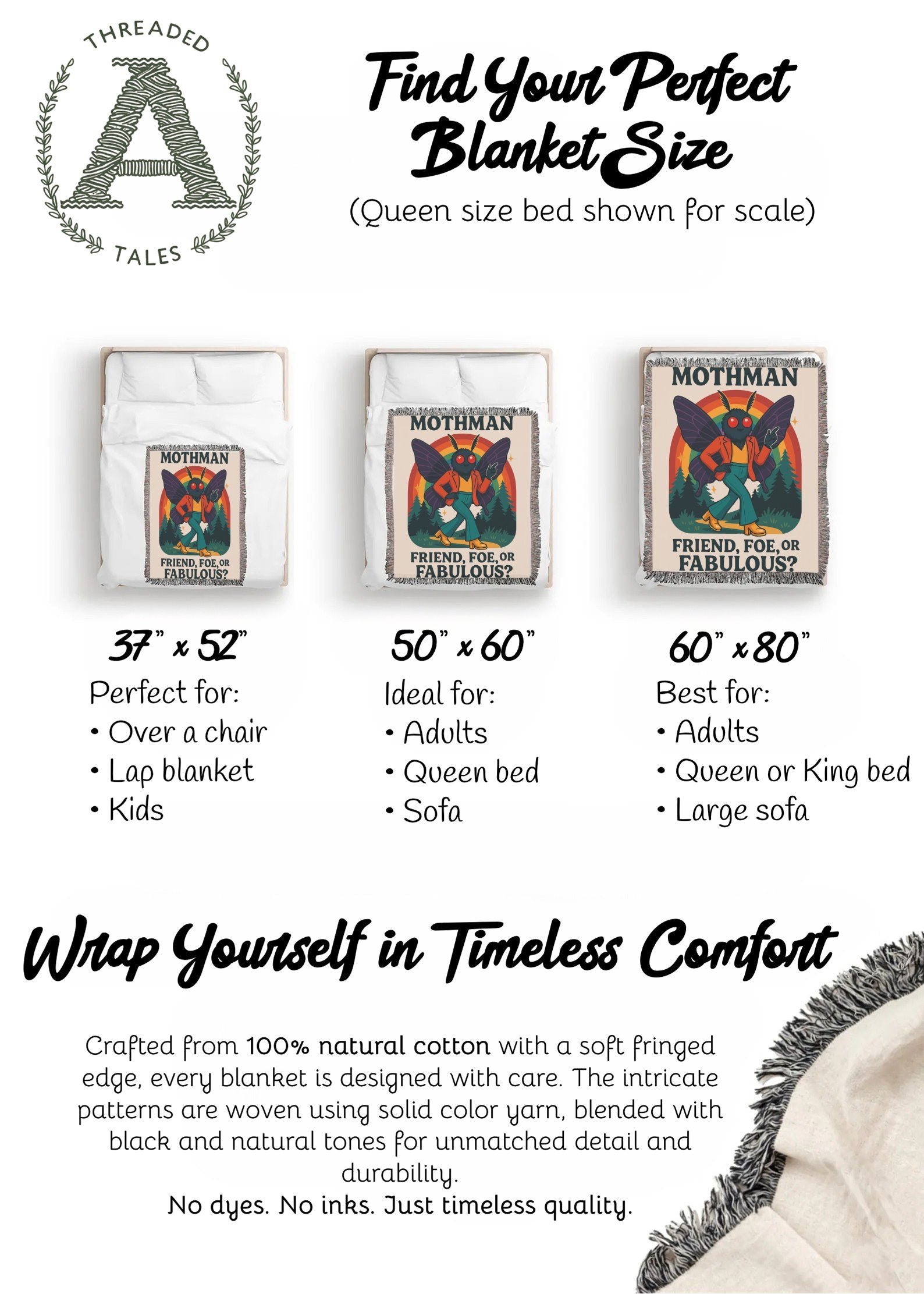 Mothman Themed Queen Sized Stylish Blanket product