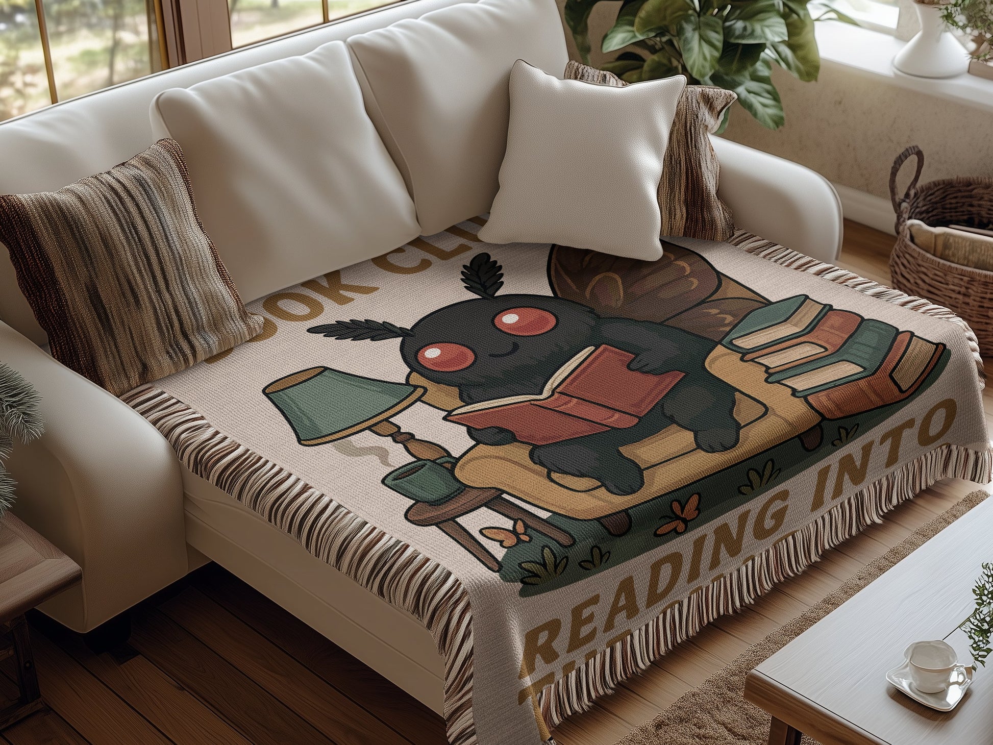 Cozy Book Club Reading Into Fantasy Throw Blanket product