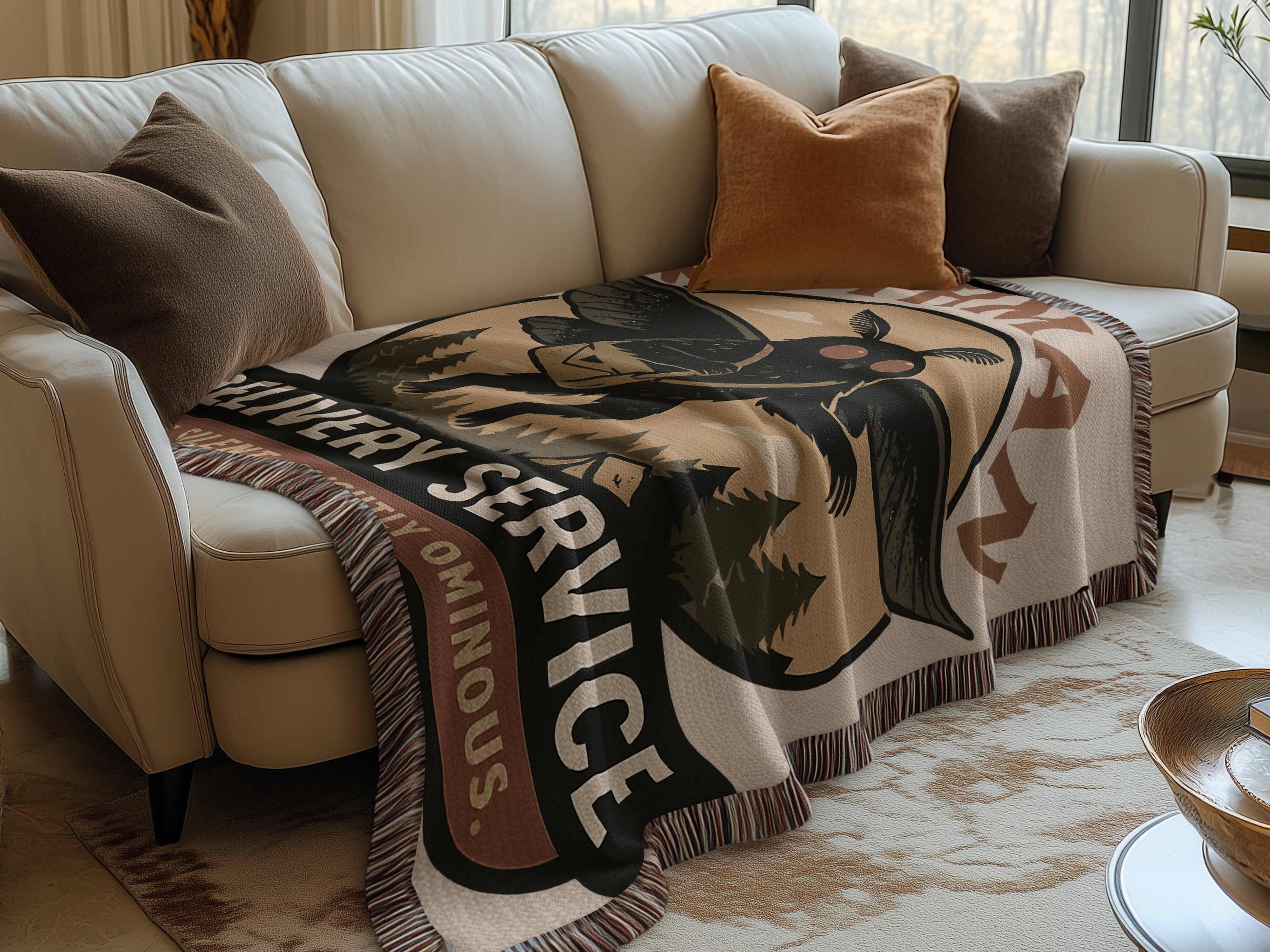 Ominous Delivery Service Cozy Home Throw Blanket product