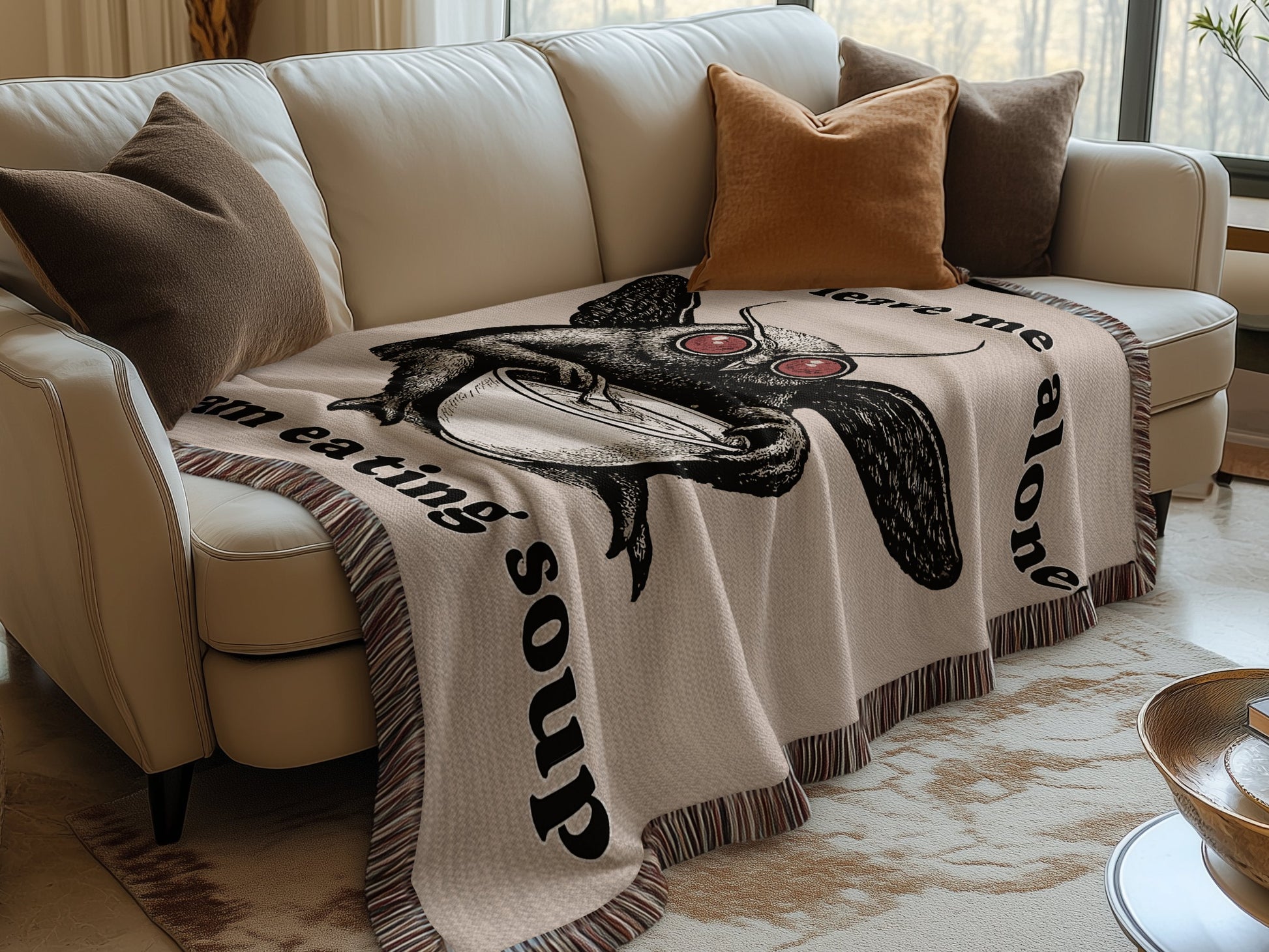 Leave Me Alone Dog Eating Soup Blanket product type