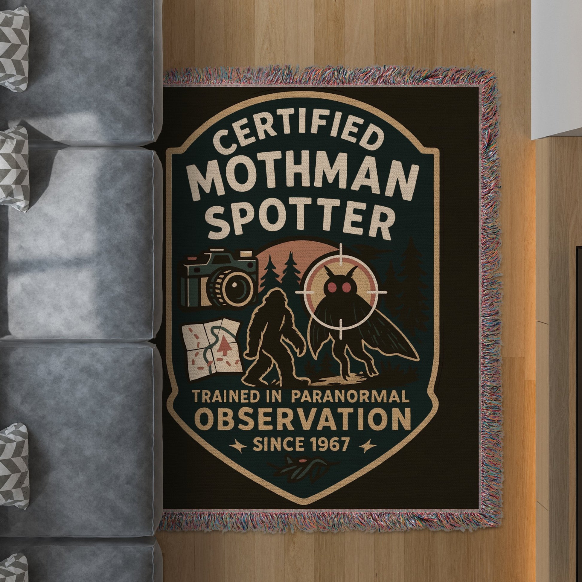Certified Mothman Spotter Blanket Paranormal product