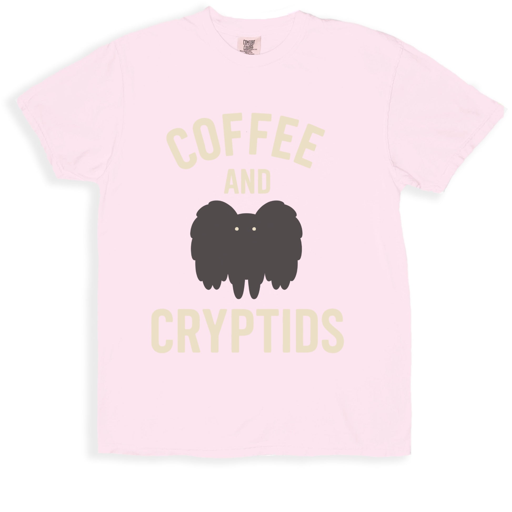 Coffee and Cryptids Print T-shirt Fun Graphic Apparel tee