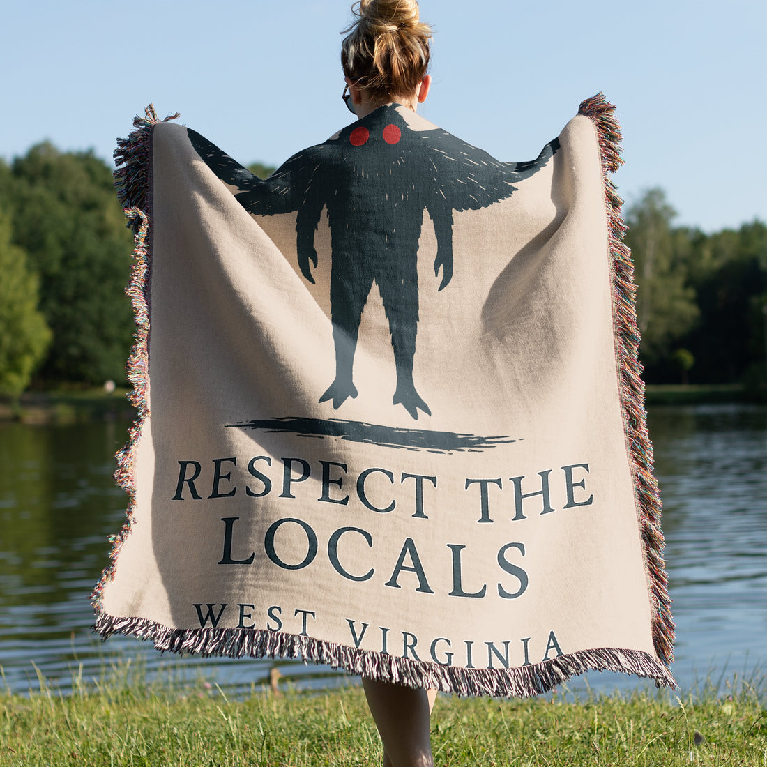 Respect The Locals Mothman Tapestry Blanket product