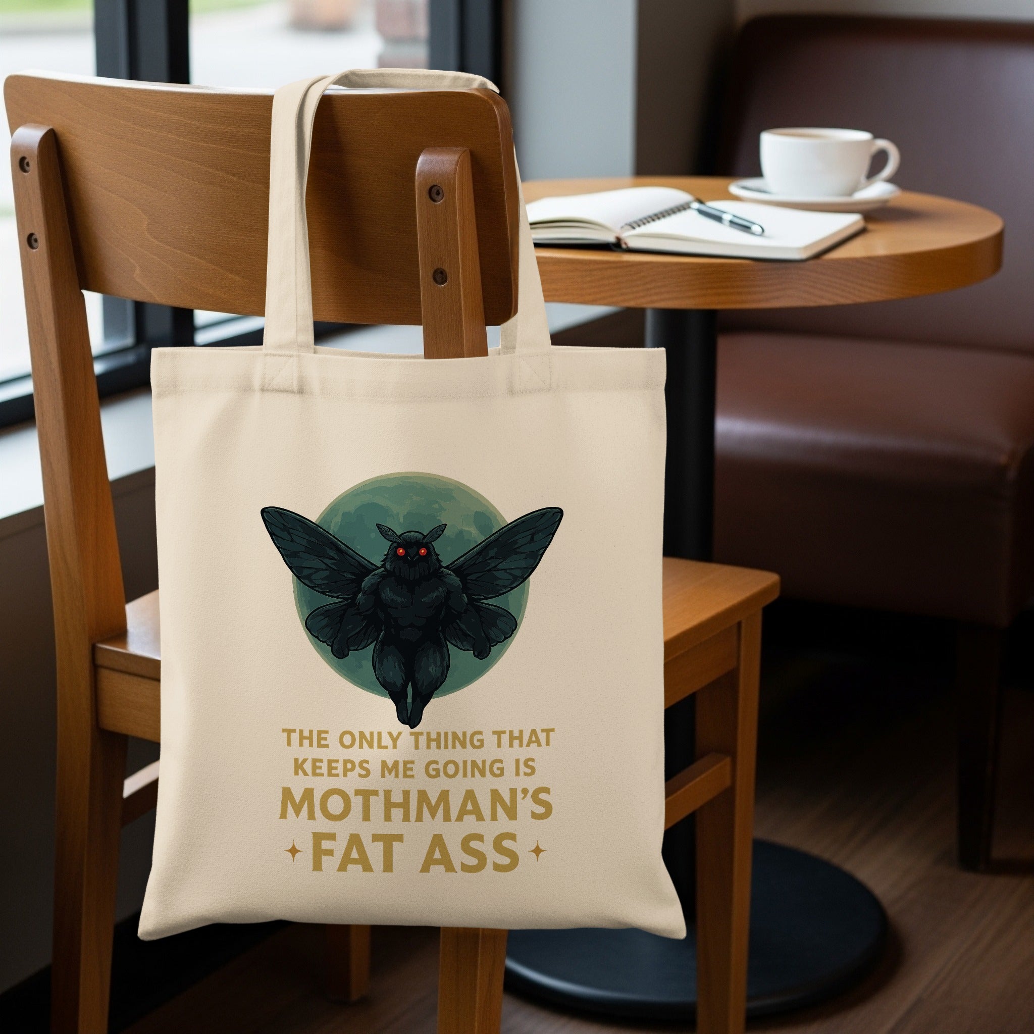 The Only Thing Keeps Me Going Is Mothman's Tote Bag product type