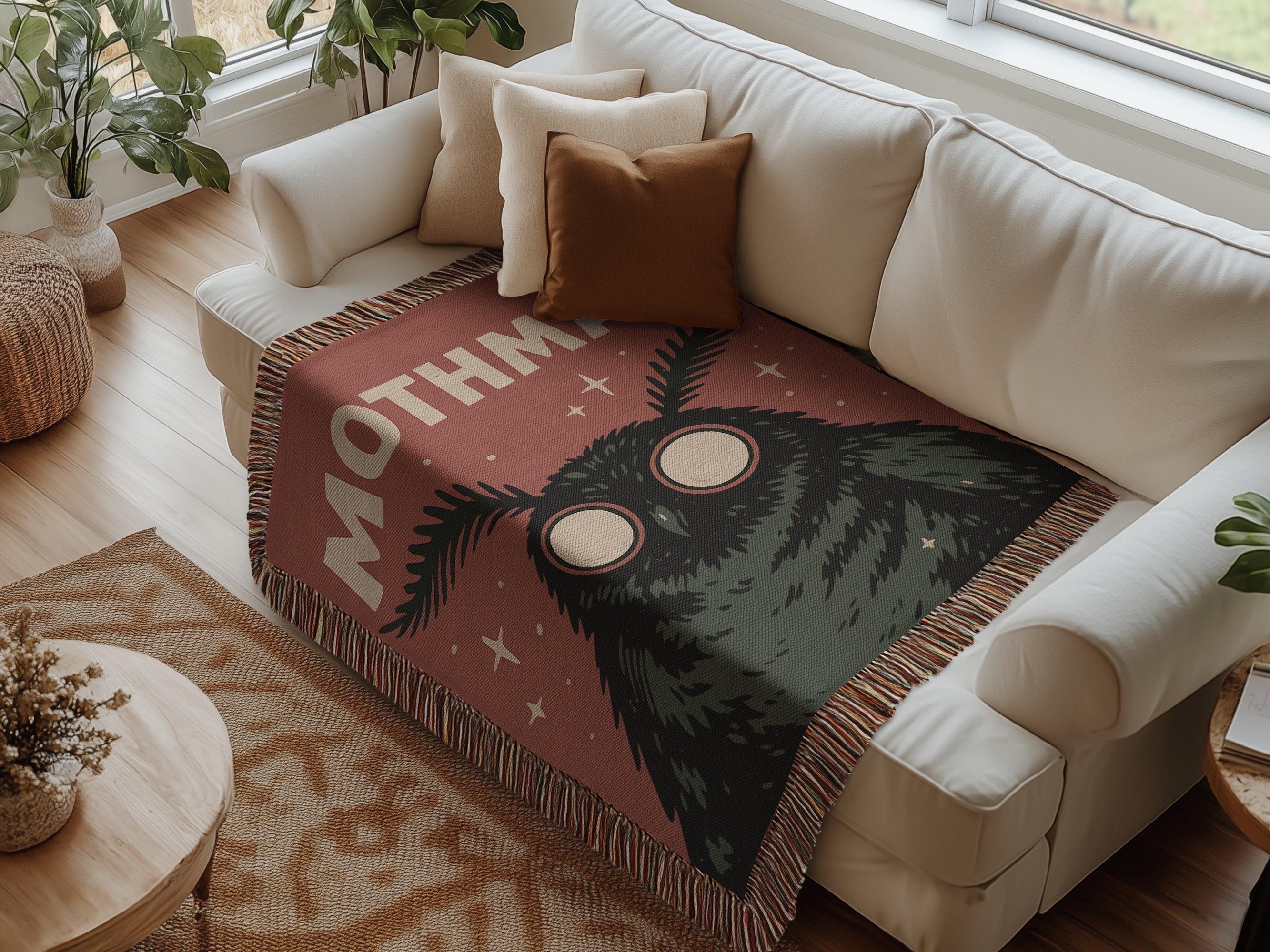 Playful Mothman Design Decorative Throw Blanket product