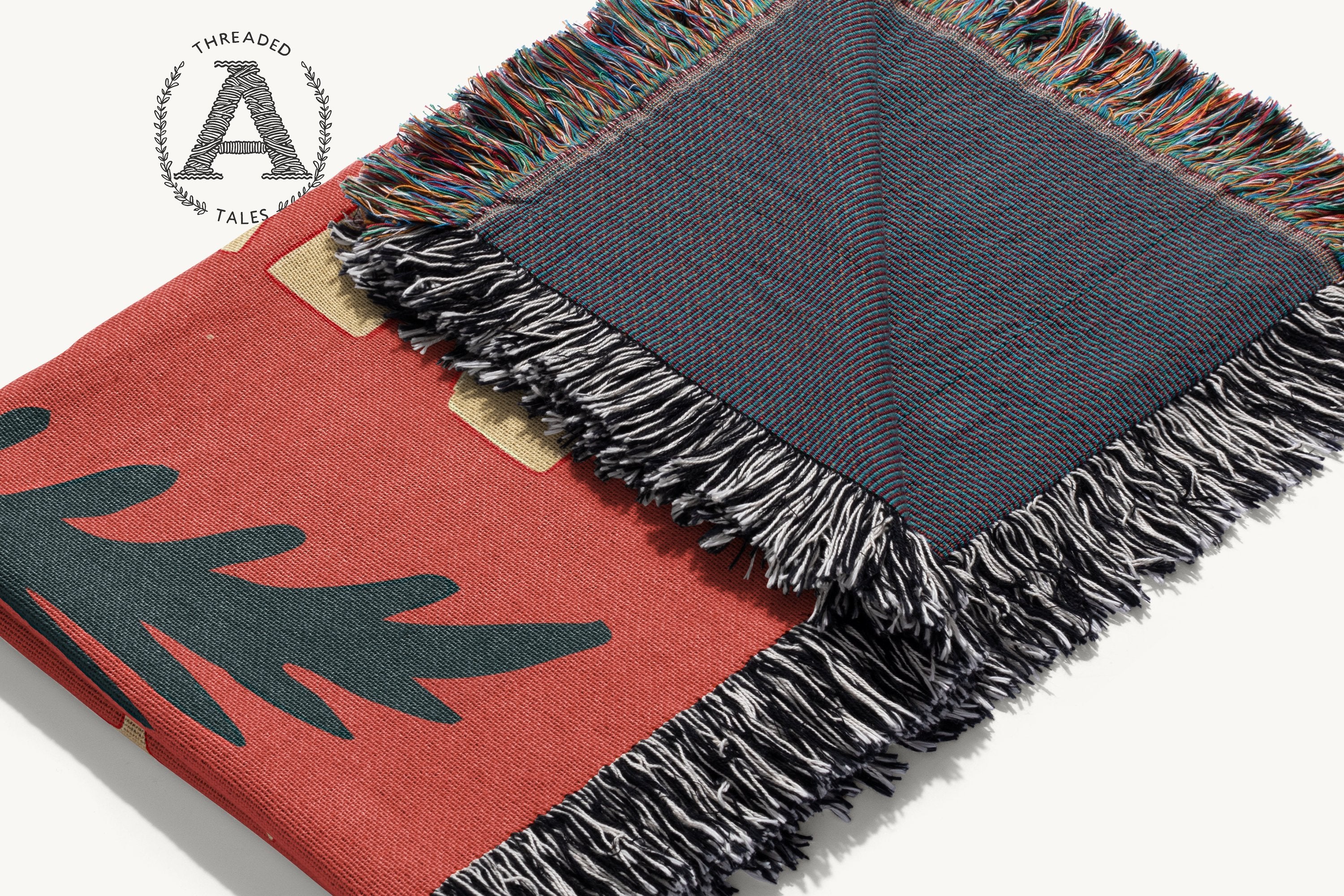 Fringed Colorful Patterned Throw Blanket product