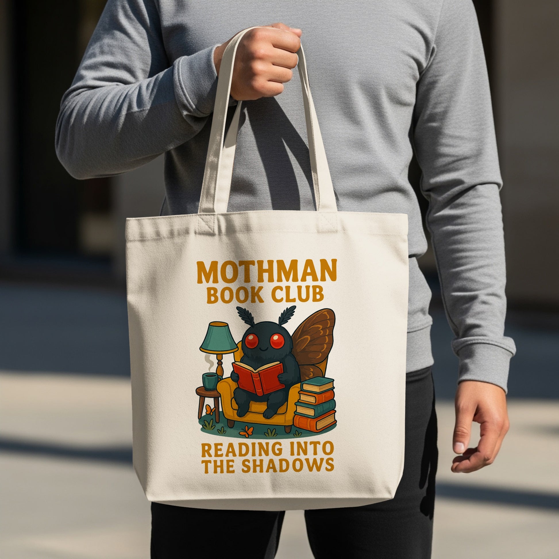 Mothman Book Club Reading Into The Shadows tote bag