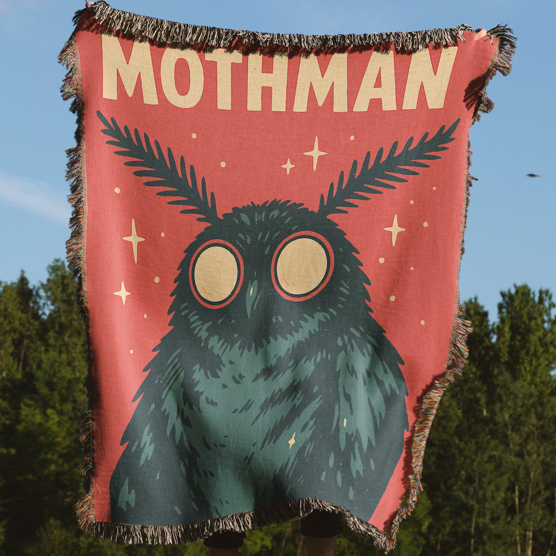 Mothman Design Colorful Art Print Blanket product