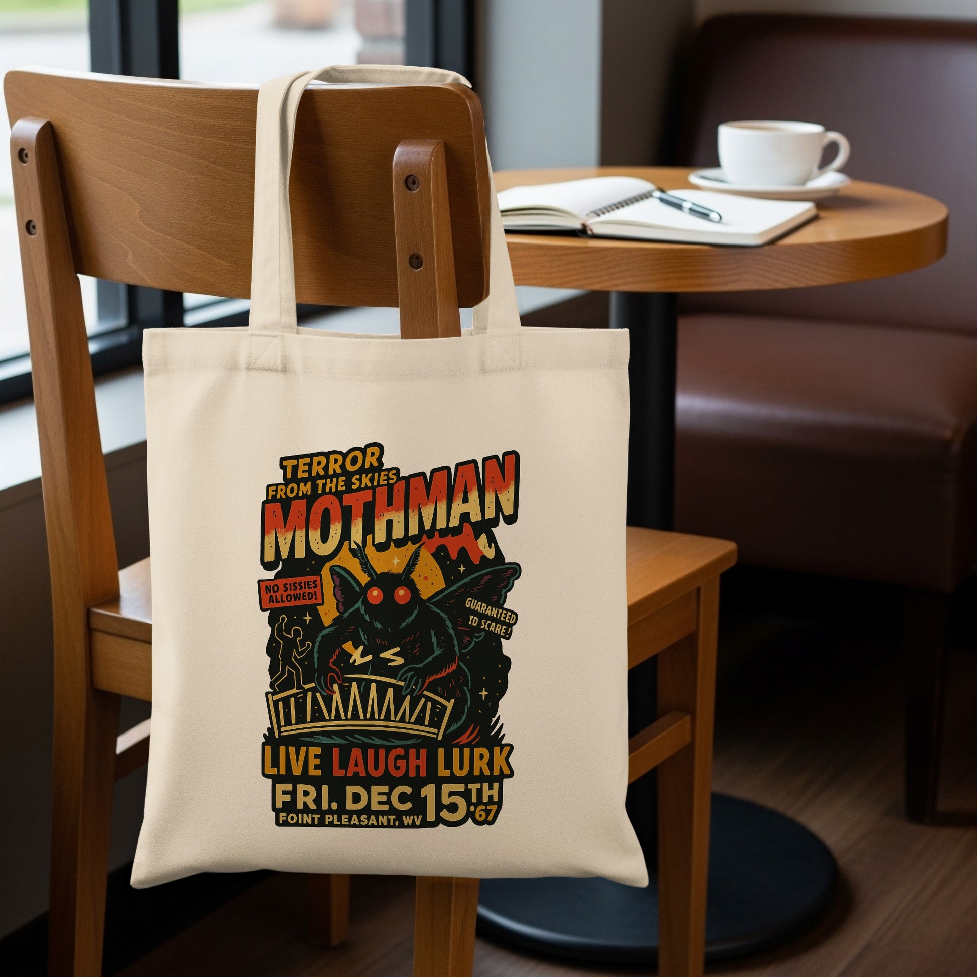 Mothman Terror From The Skies Live Laugh Lurk tote product