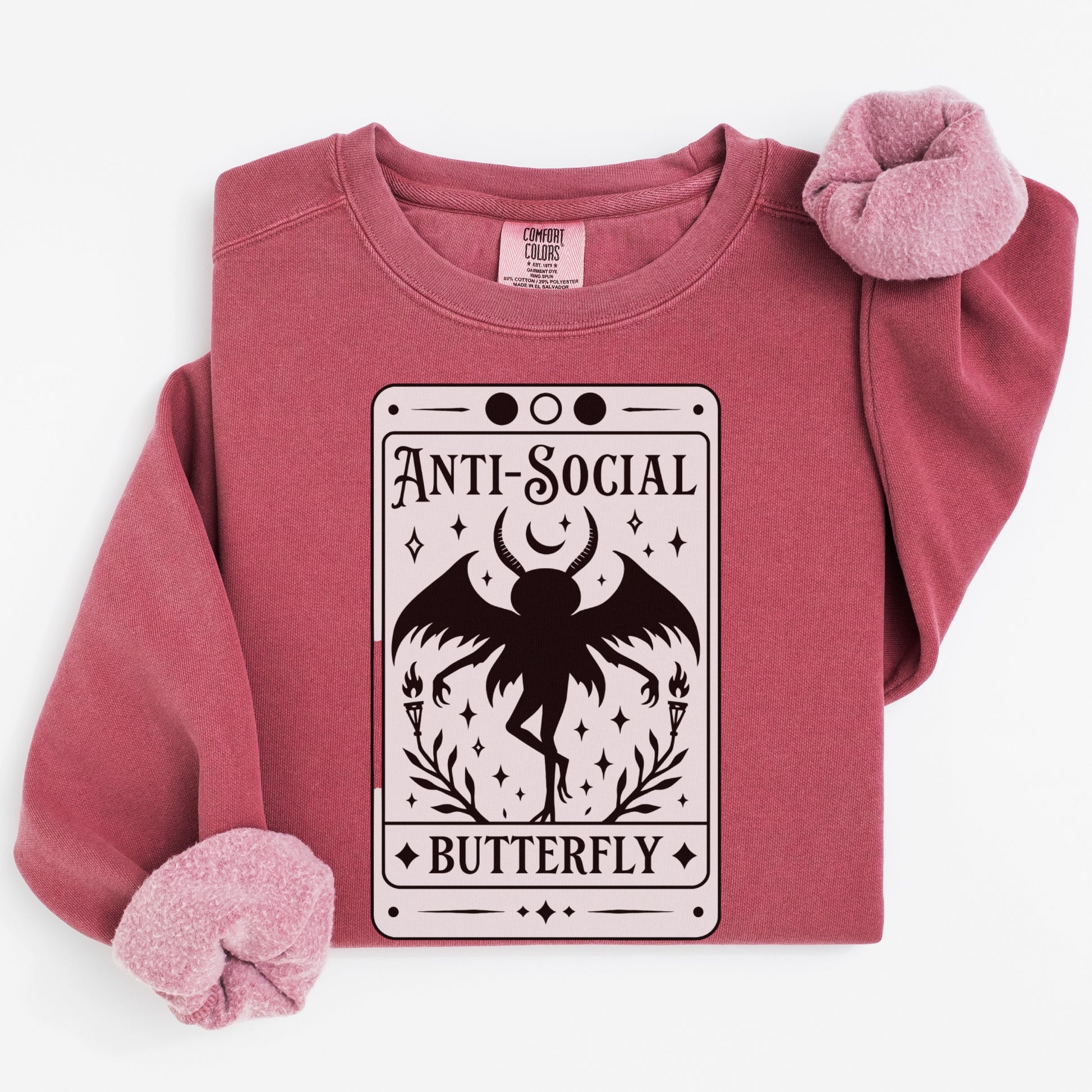 Anti-Social Butterfly Design Graphic Sweatshirt product