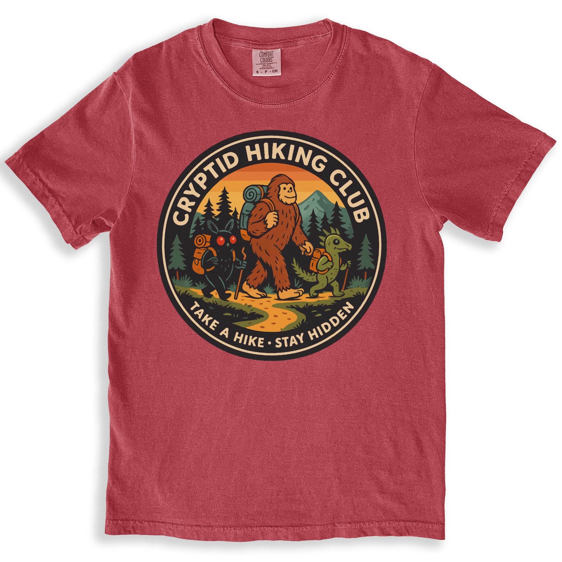 Cryptid Hiking Club Take a Hike Stay Hidden T-Shirt product type