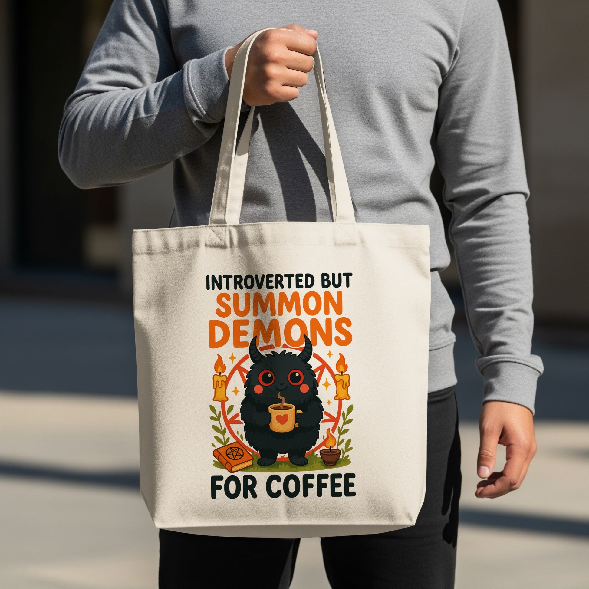 Introverted But Summon Demons For Coffee Tote Bag Product