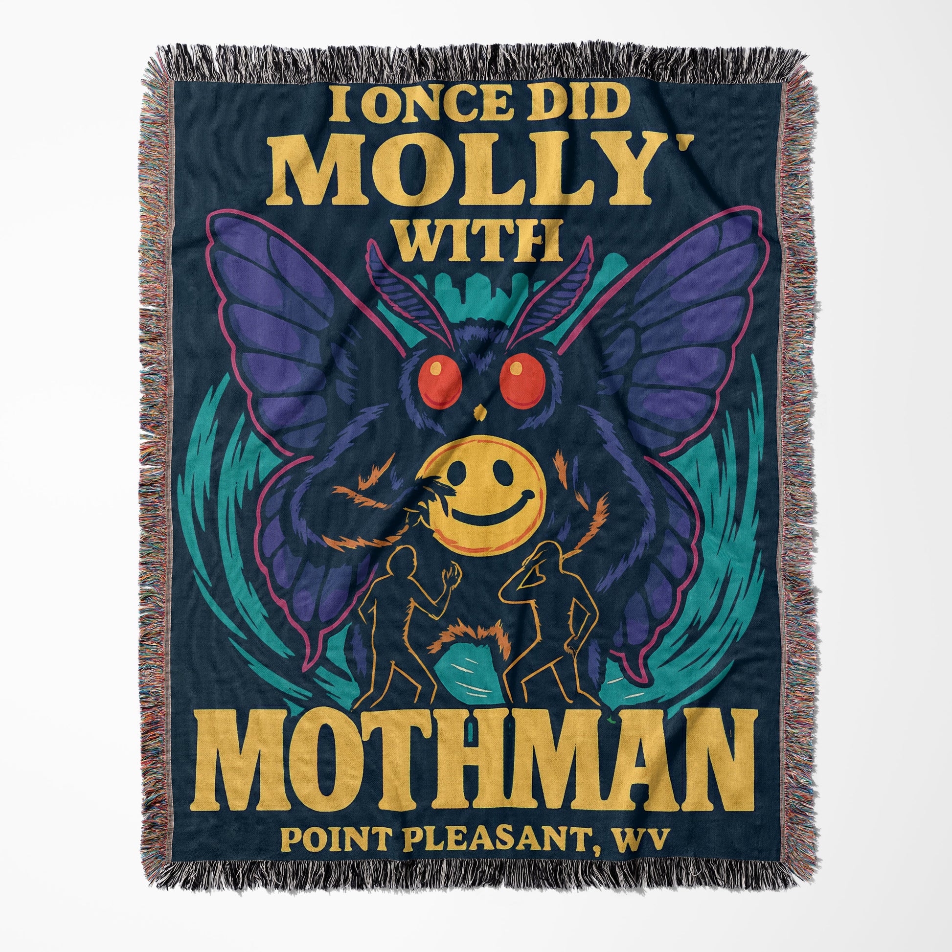 I Once Did Molly With Mothman Woven Throw Blanket product type