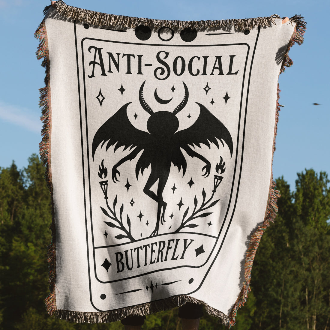 Anti-Social Butterfly Decorative Throw Blanket product