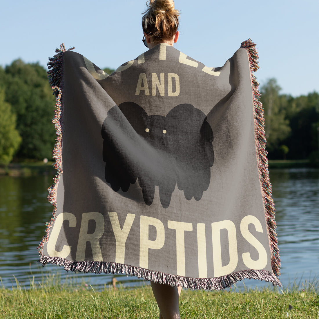Cozy Coffee and Cryptids Blanket Product