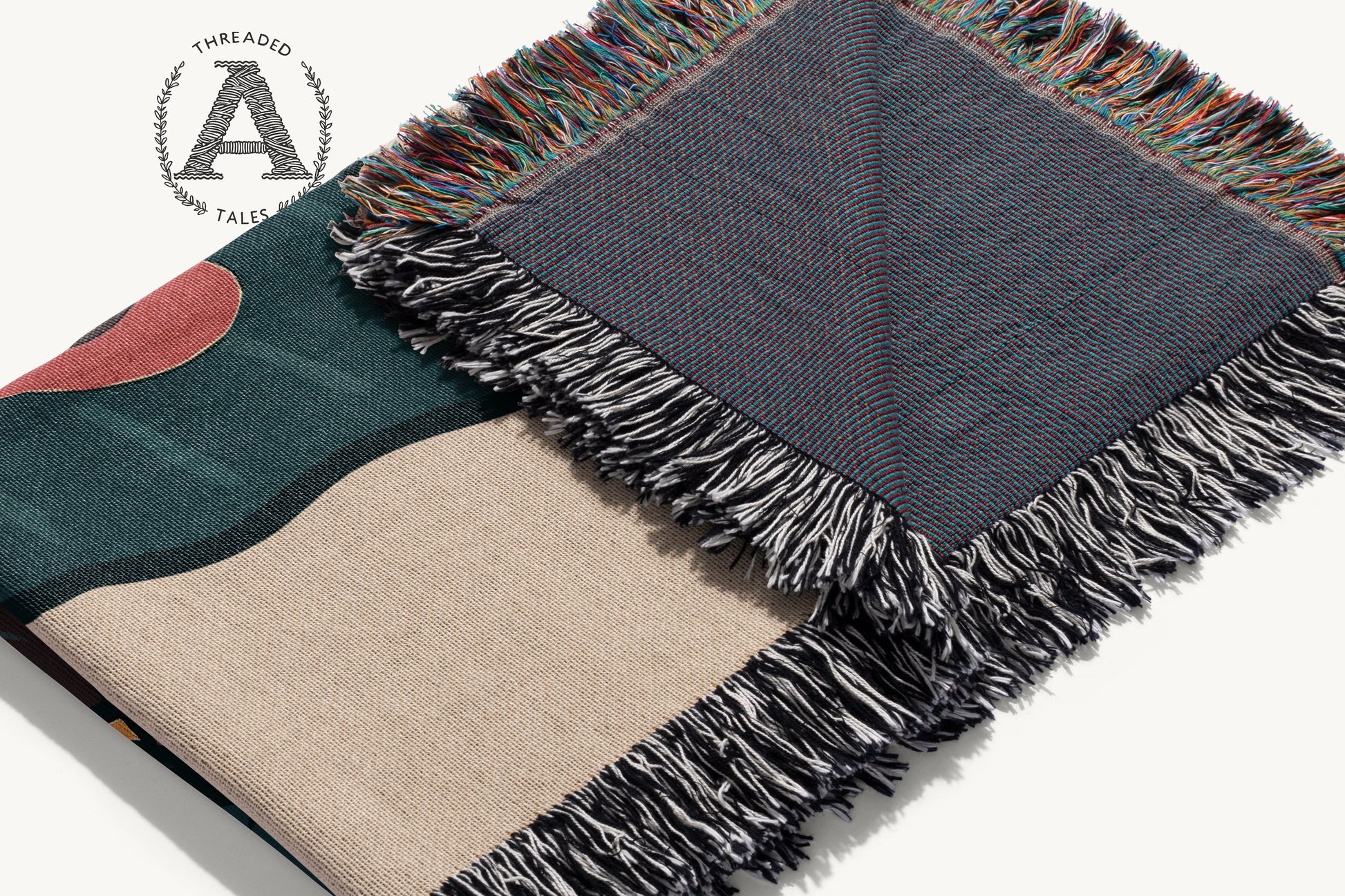 Modern Artistic Multicolored Fringed Blanket product