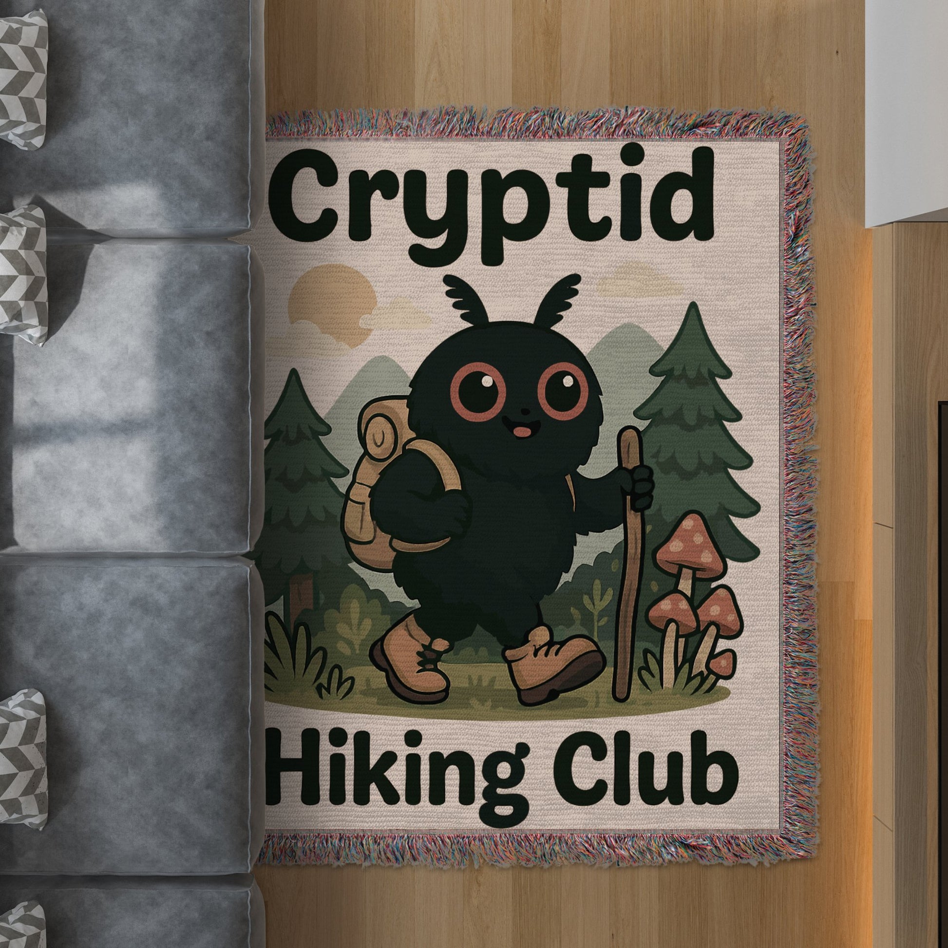 Cryptid Hiking Club Themed Novelty Throw Rug Product