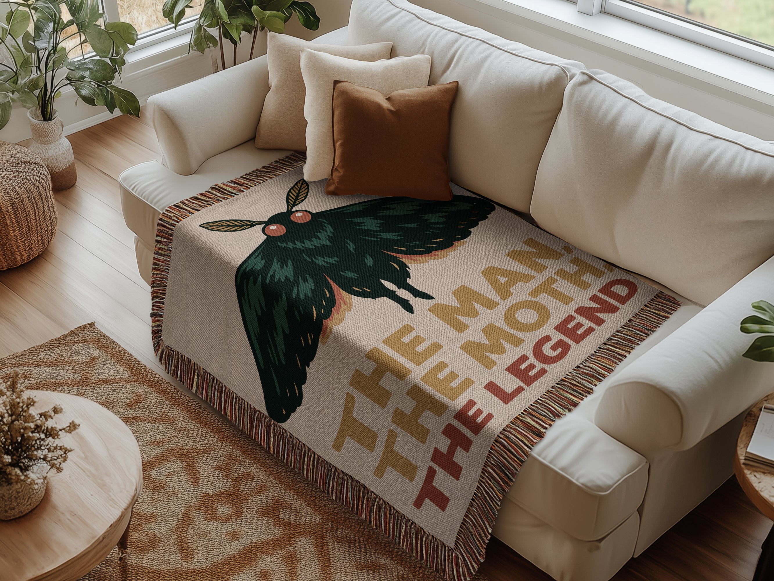 The Man The Moth The Legend Funny Throw Blanket product type